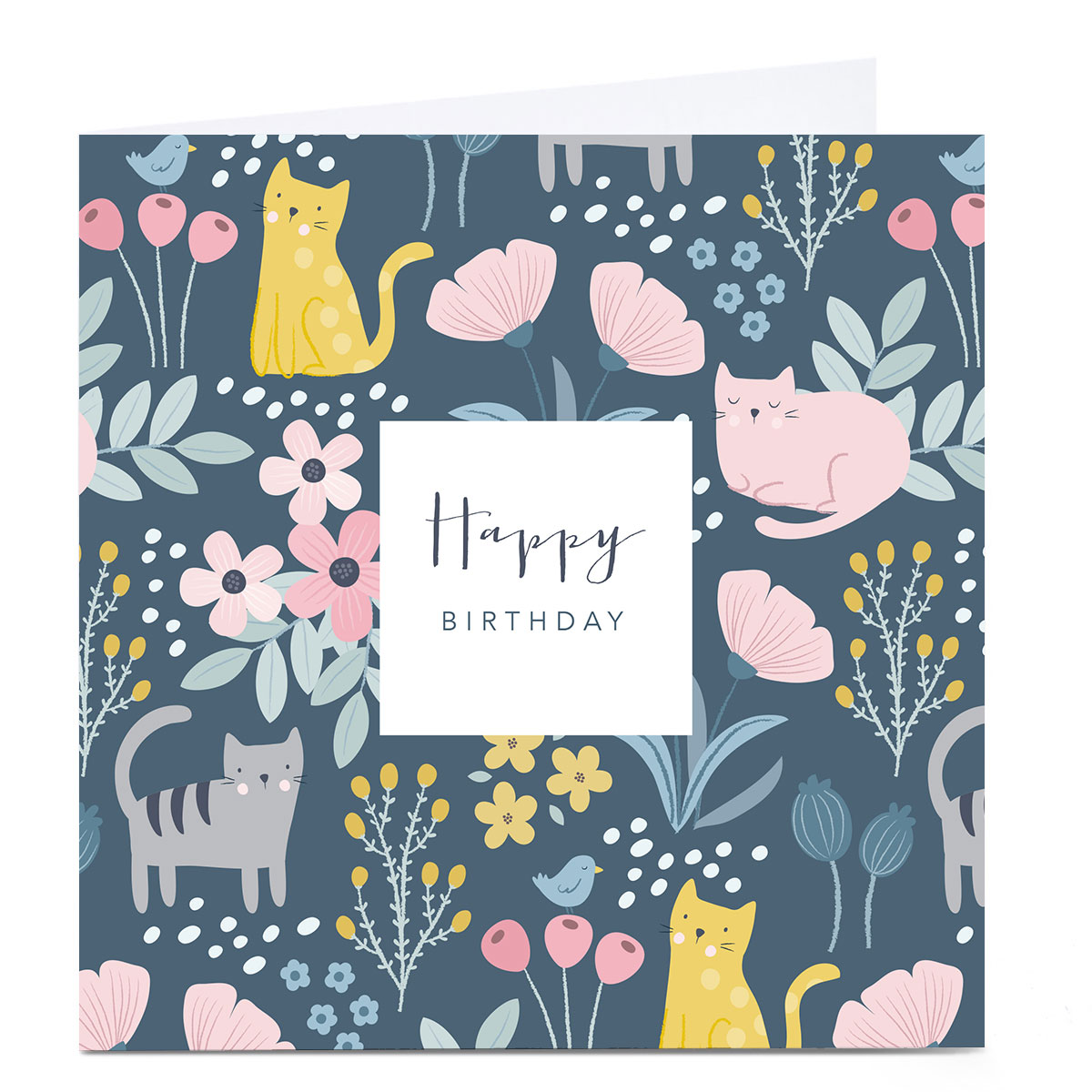 Personalised Klara Hawkins Birthday Card - Cats & Flowers 