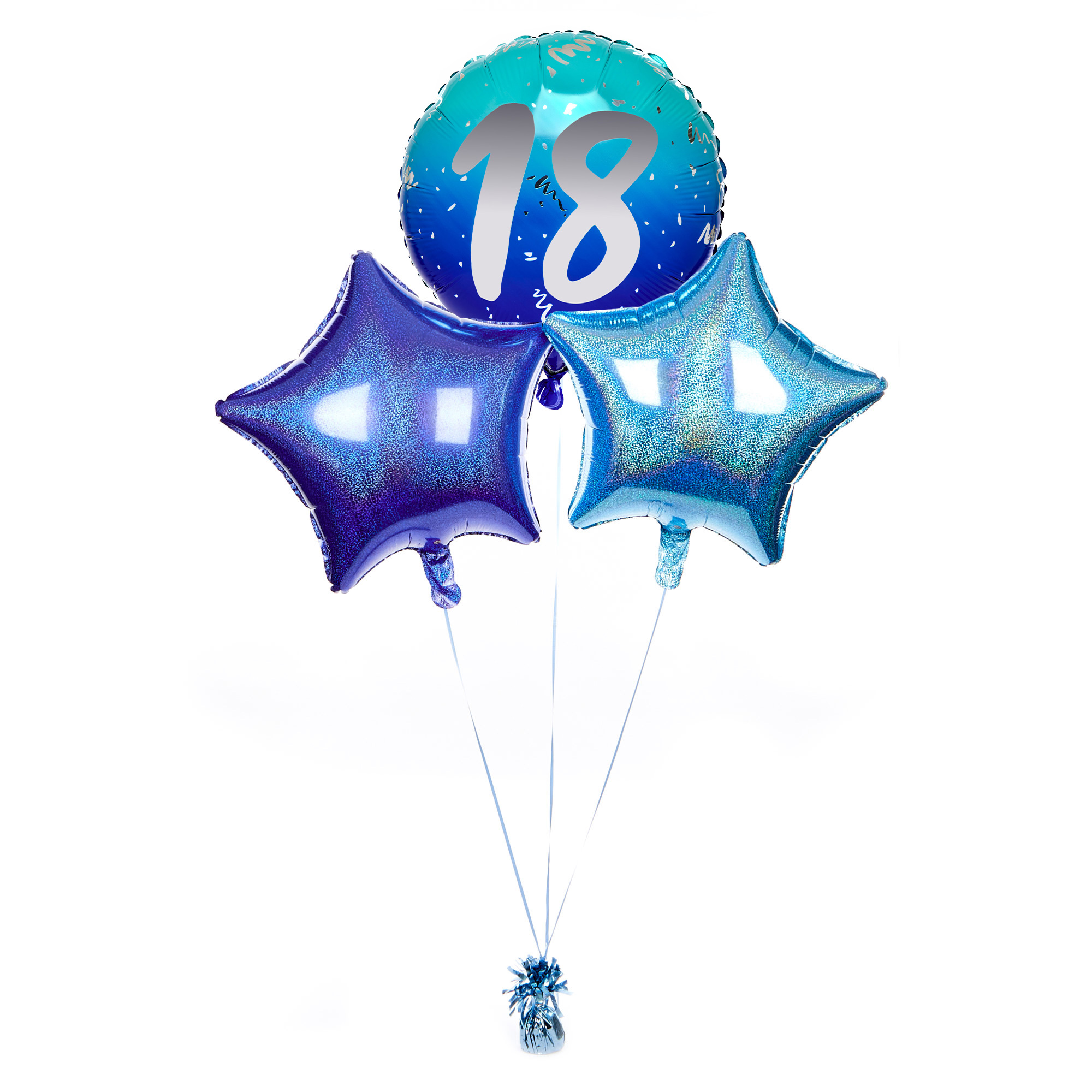 Blue 18th Birthday Balloon Bouquet - Delivered Inflated!