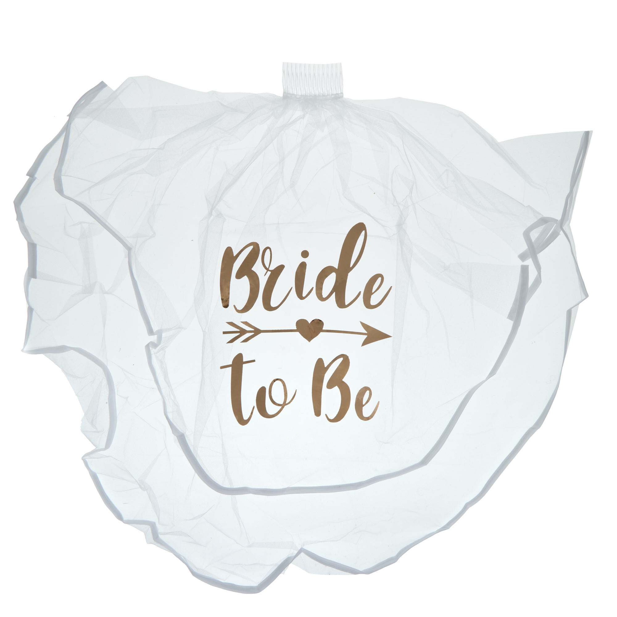 Luxury Bride to Be Rose Gold Printed Veil