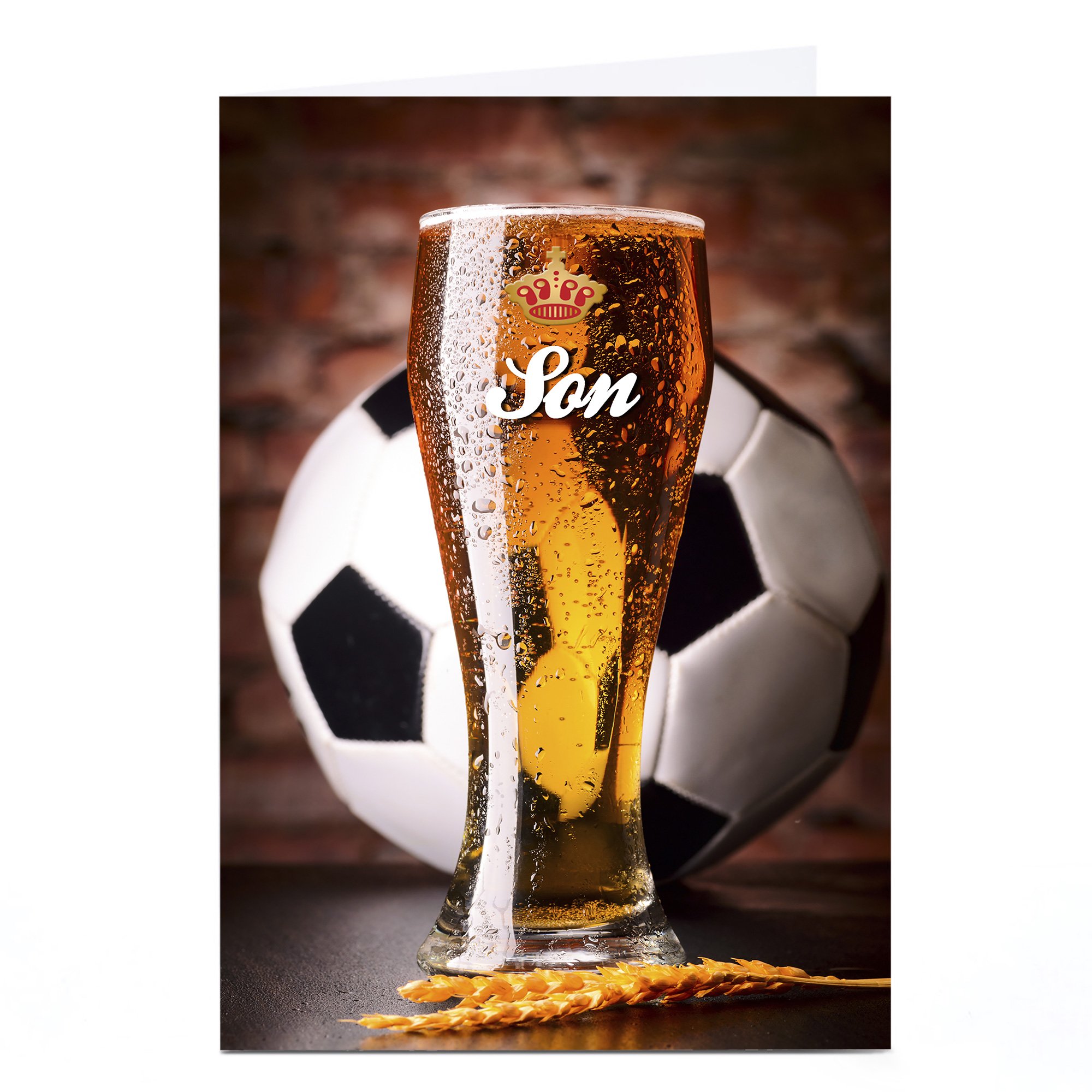 Personalised Card - Football & Beer, Son