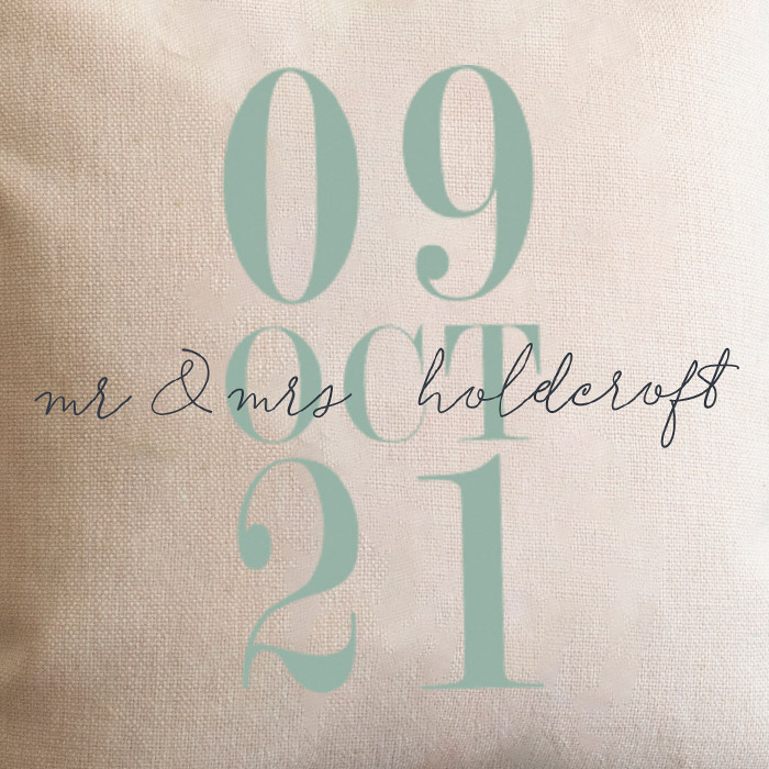 Personalised Wedding Date Cushion