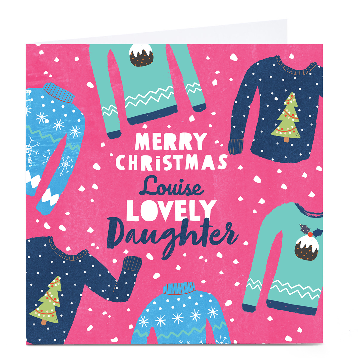 Personalised Gingerbread Christmas Card - Lovely Daughter