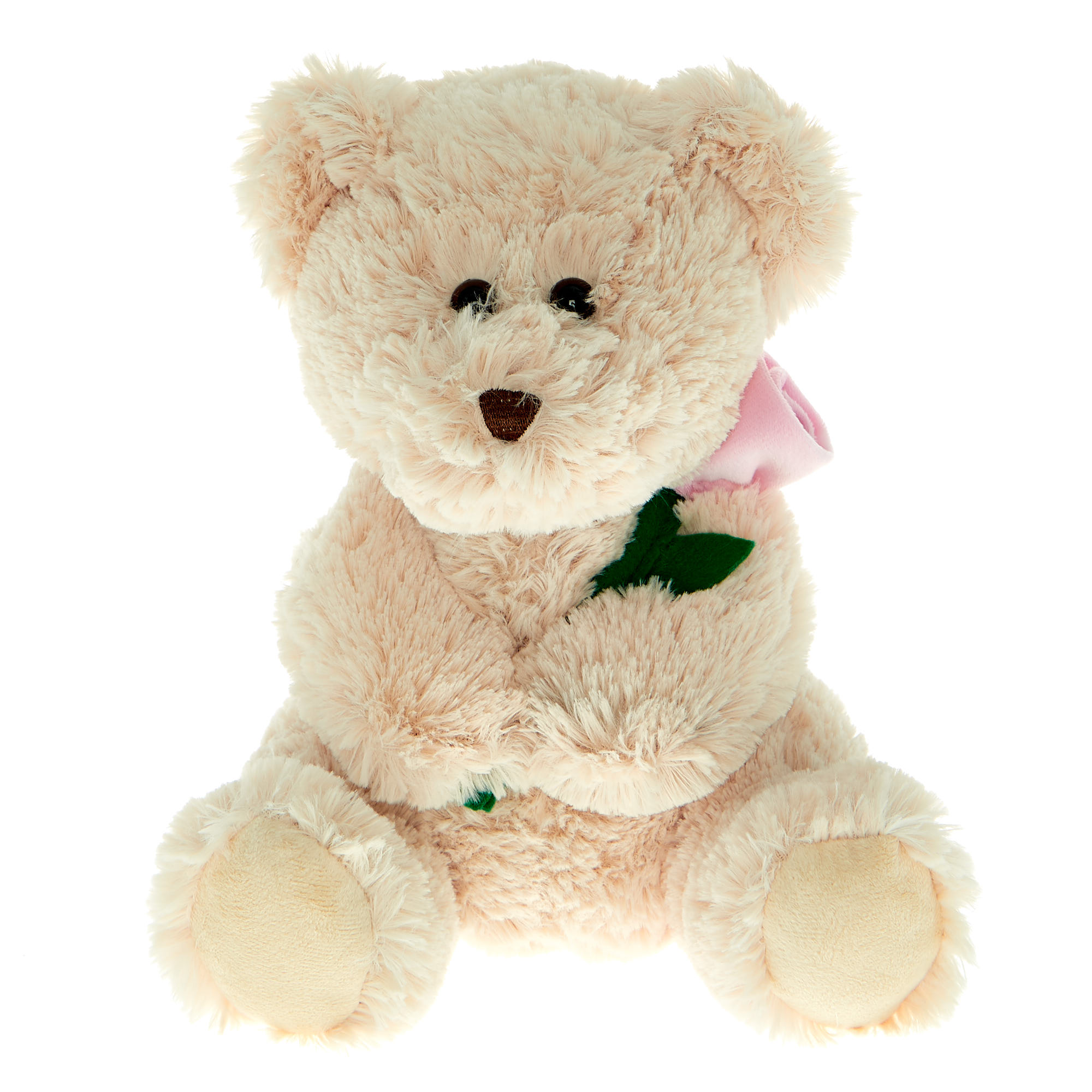 Medium Bear With Rose Soft Toy