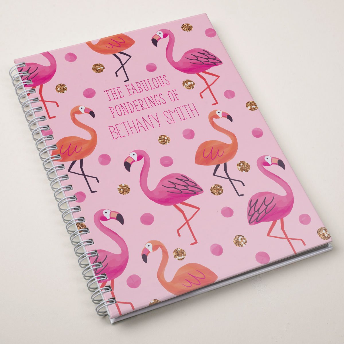 Personalised Notebook - Flamingos