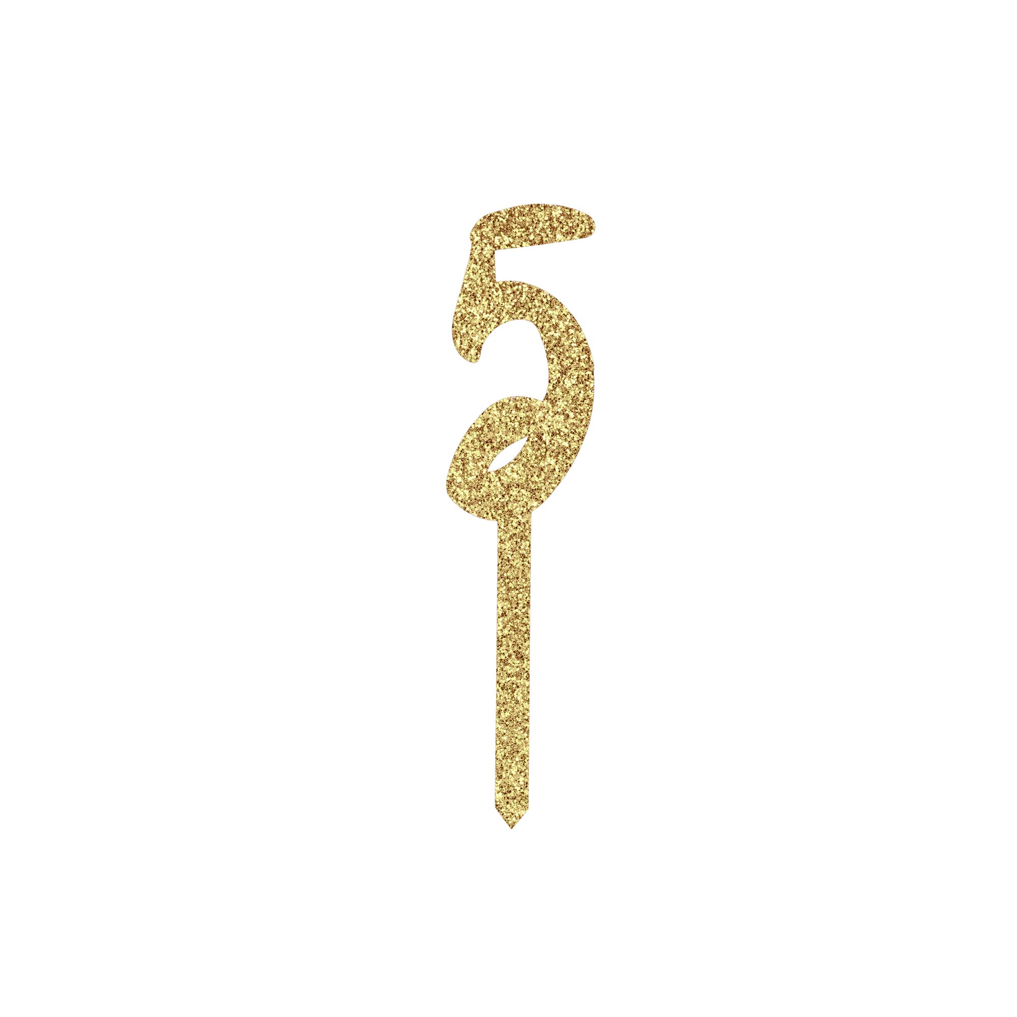 Metallic Gold Number Glitter Acrylic Cake Topper (Numbers 0-9)