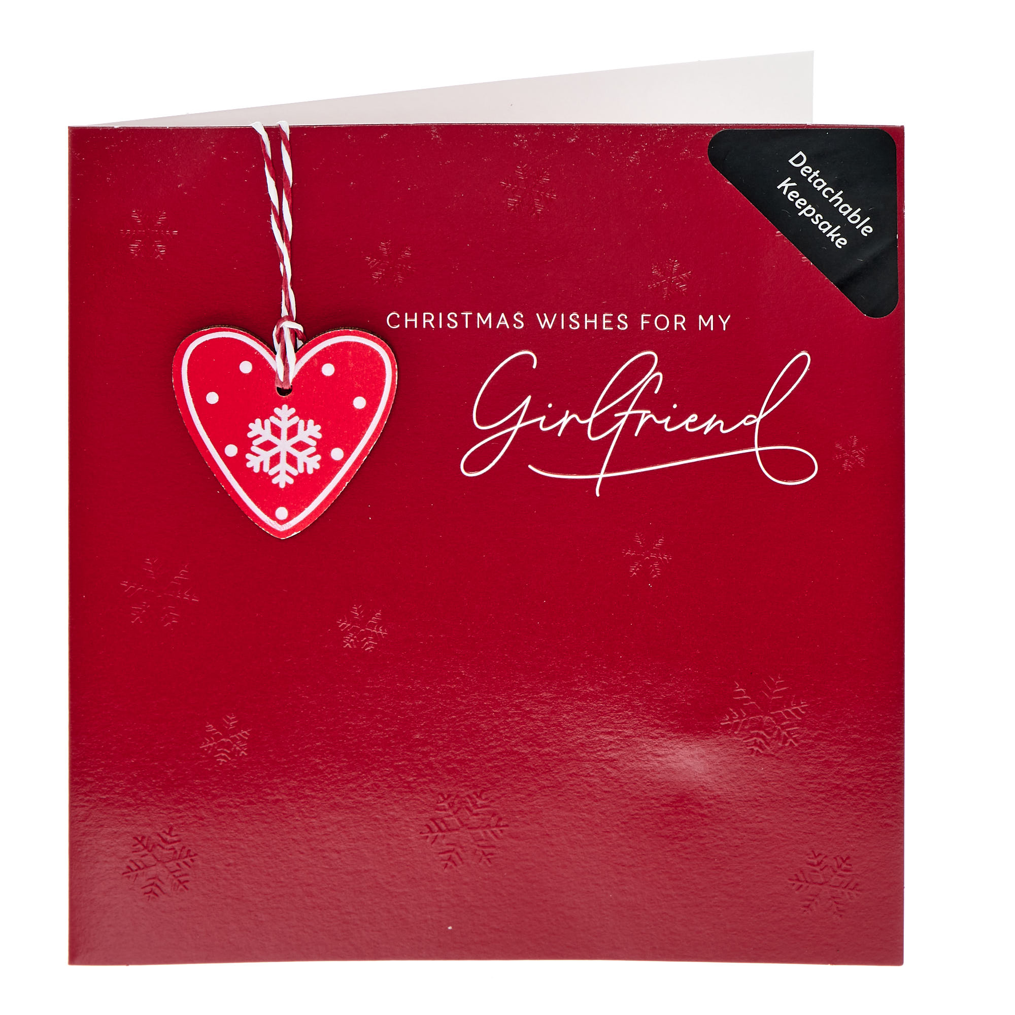 Girlfriend Hanging Heart Christmas Card