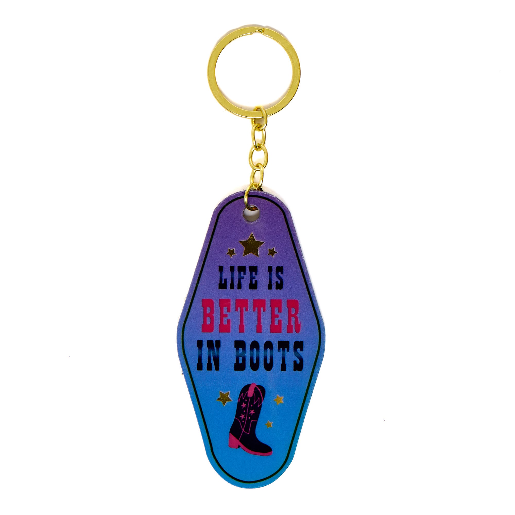 Life Is Better In Boots Motel Keyring
