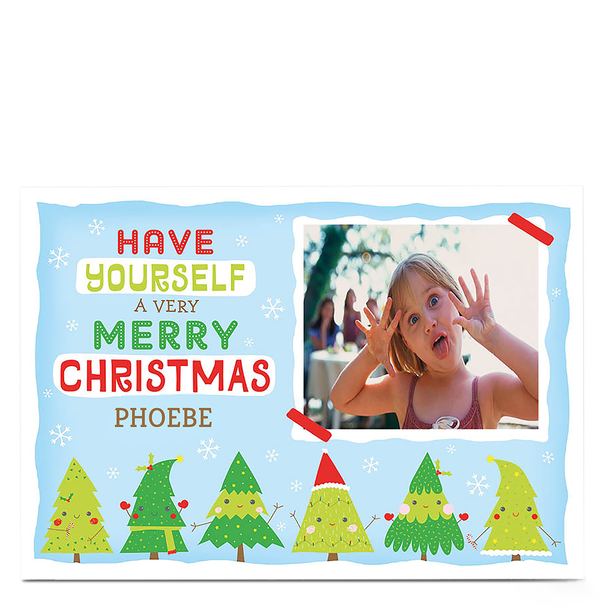 Photo Christmas Card - Happy Trees