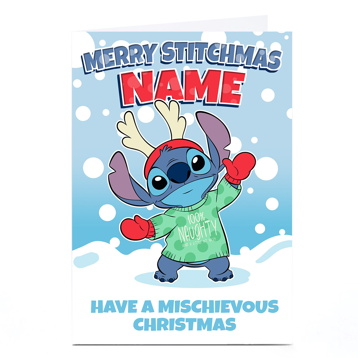 Personalised Stitch Christmas Card - Merry Stitchmas, Any Name
