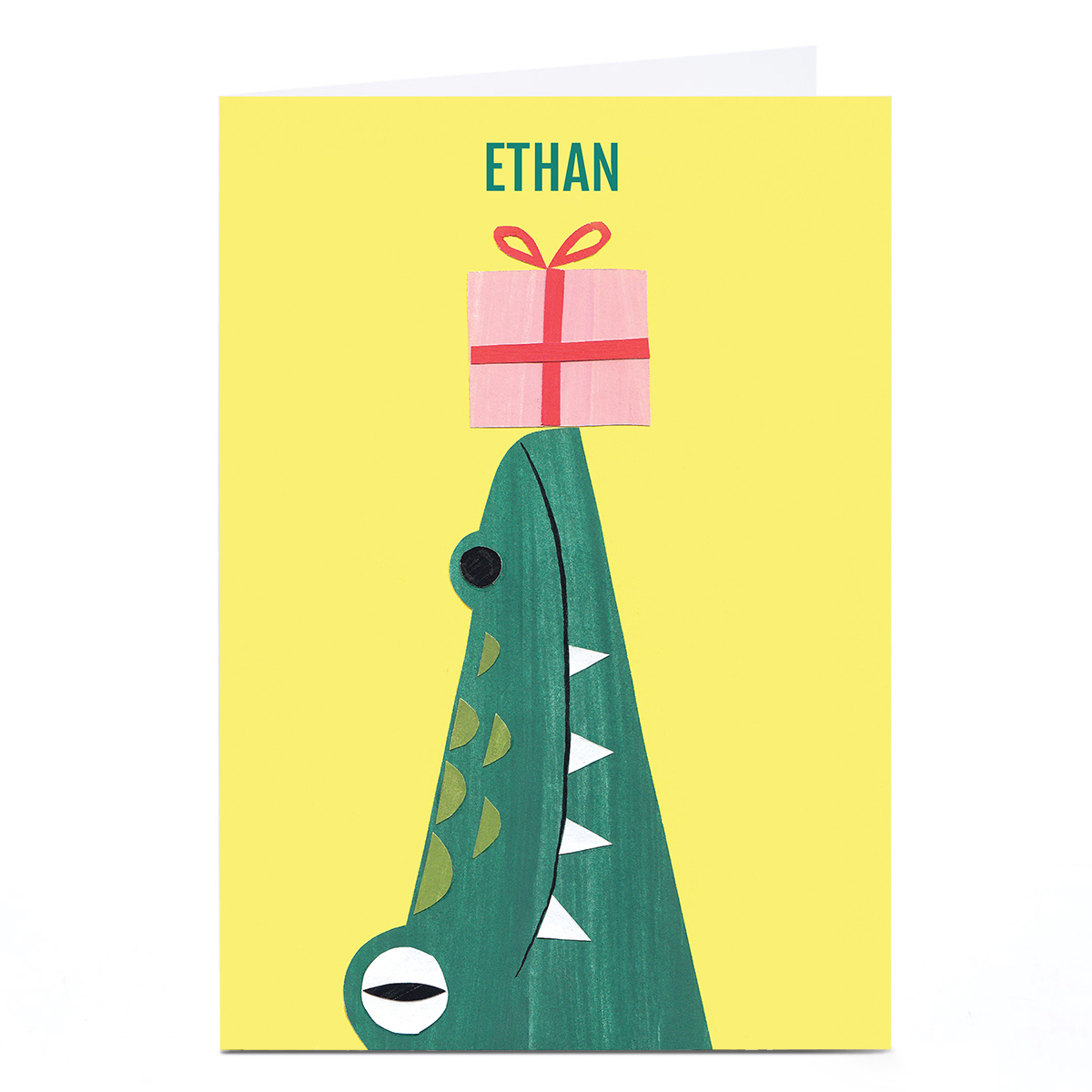 Personalised Art Kids Birthday Card - Crocodile