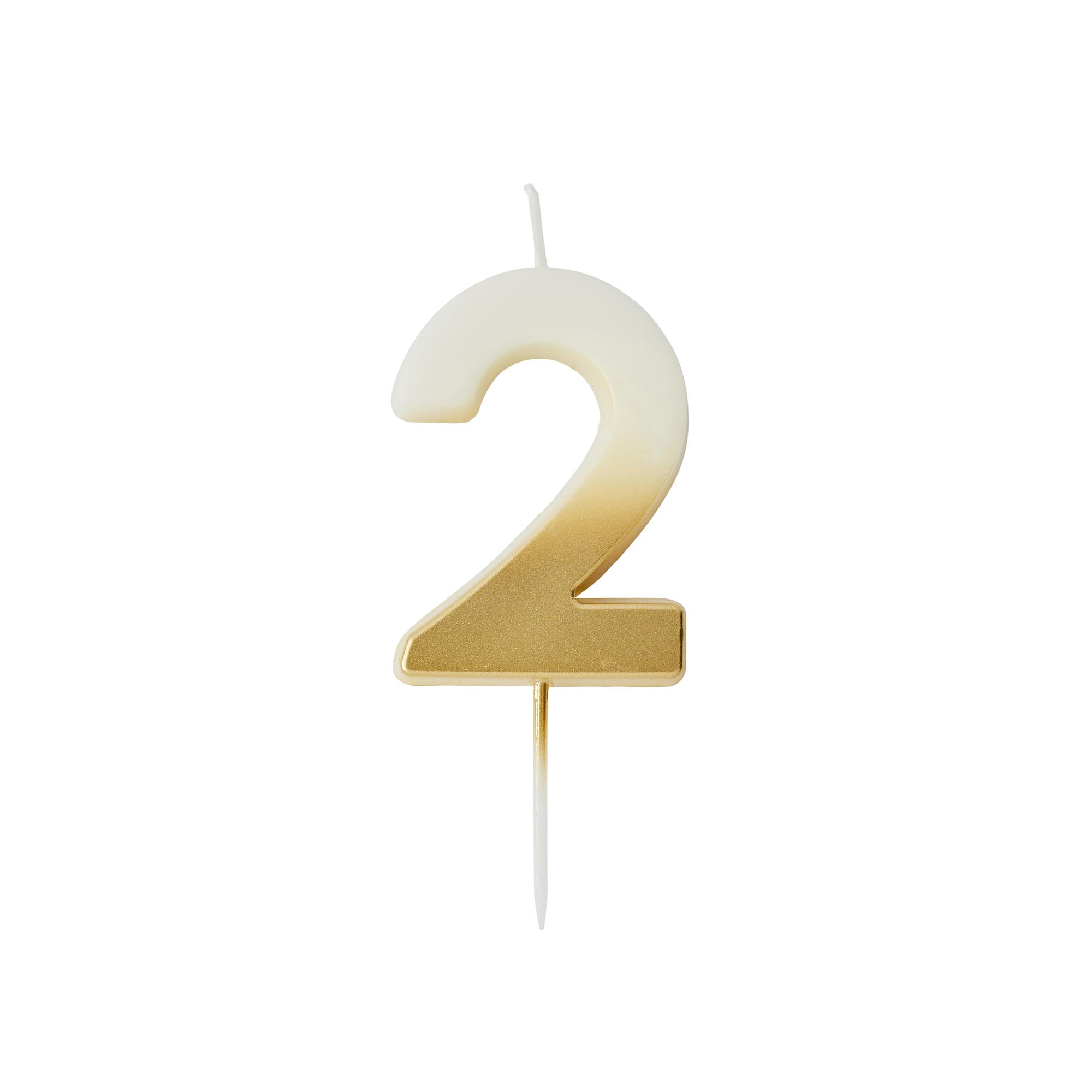 Gold Ombre Number Cake Candle (0-9)