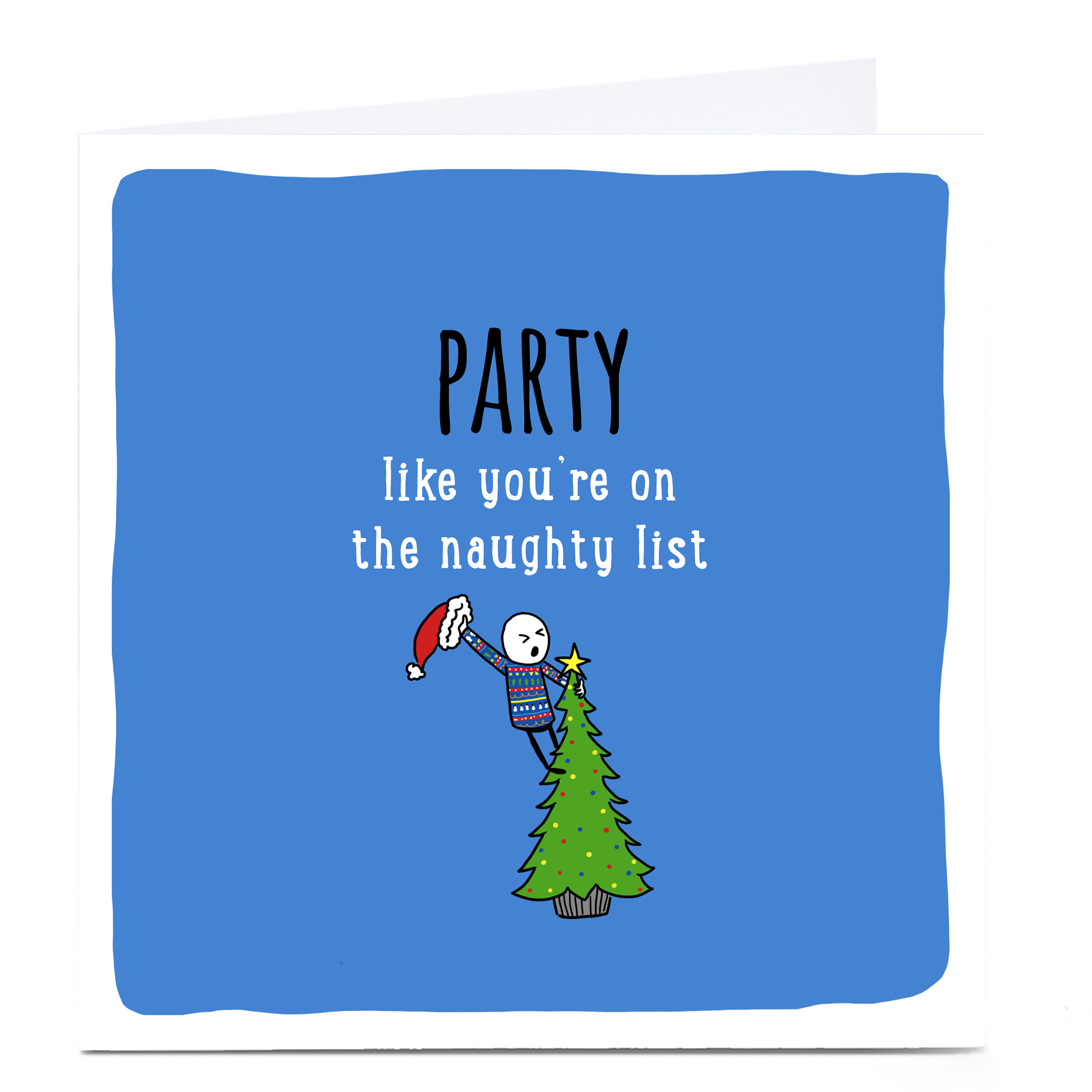 Personalised Cheeky Christmas Card - On The Naughty List