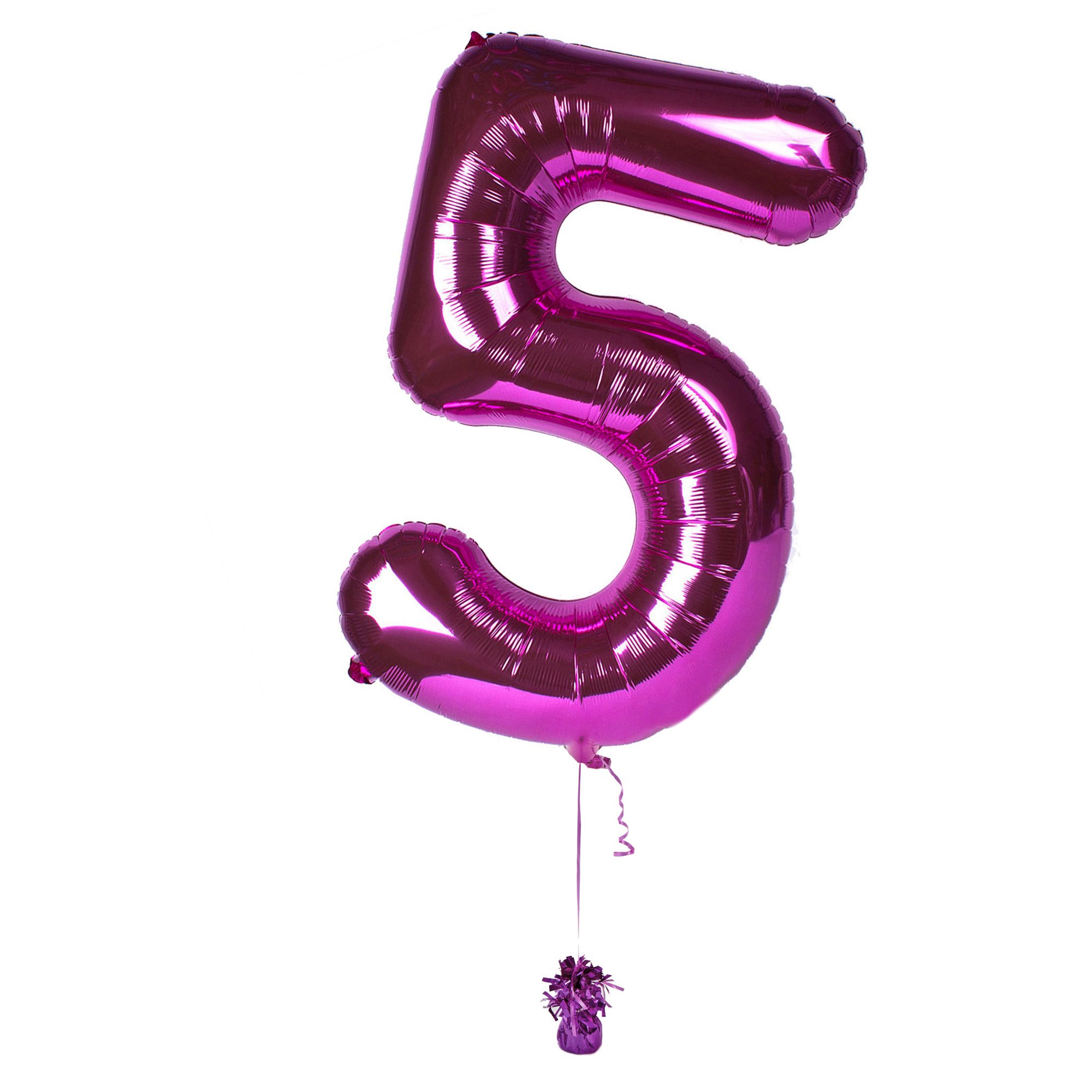 Large Pink Number 5 Inflated Balloon Arrangement 