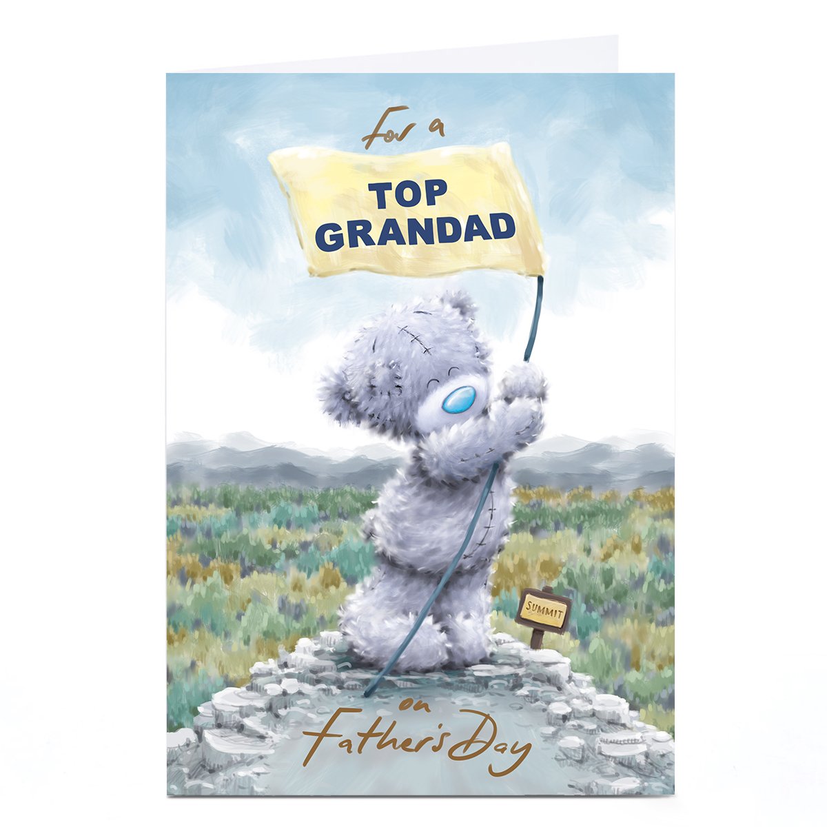 Personalised Tatty Teddy Father's Day Card - Top of the Mountain, Grandad