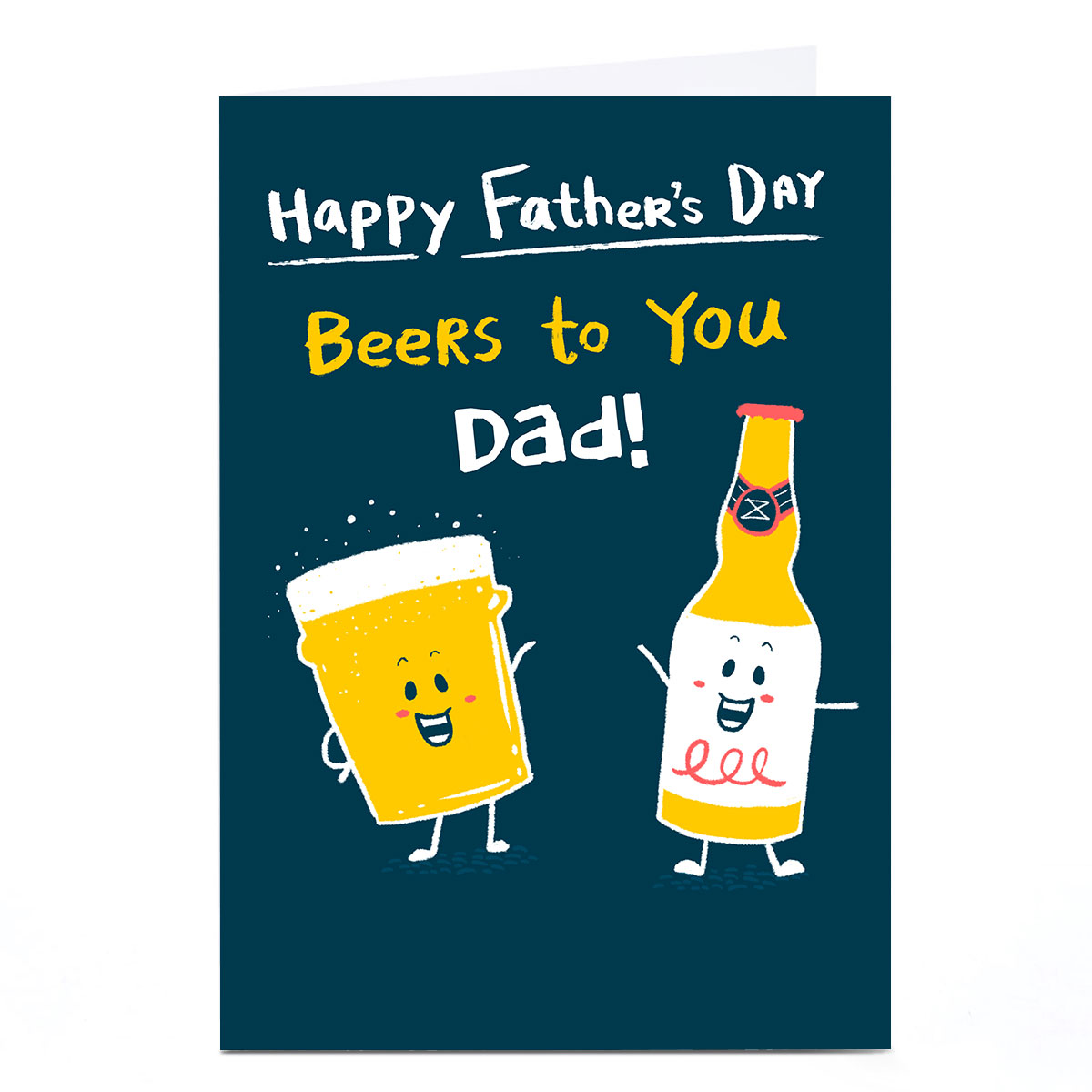 Personalised Hew Ma Father's Day Card - Beers To You