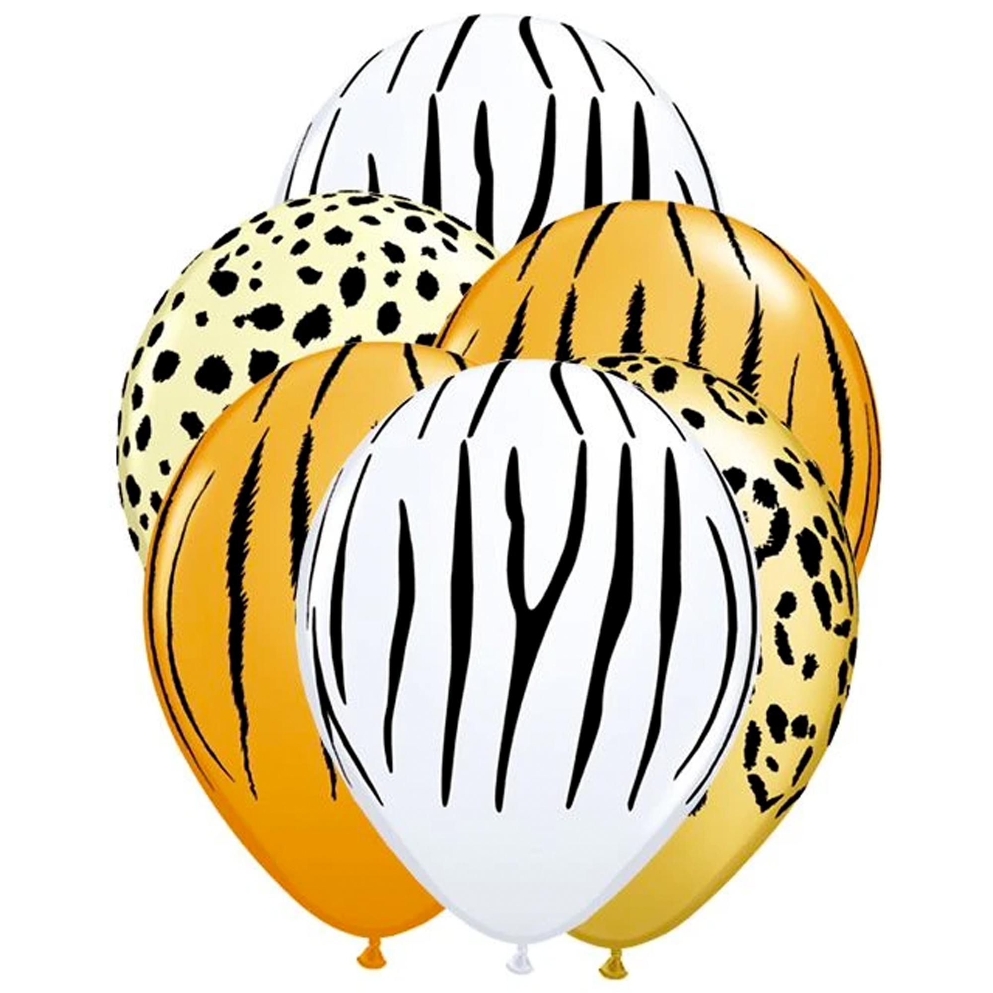 Assorted Animal Print Latex Balloons - Pack Of 6
