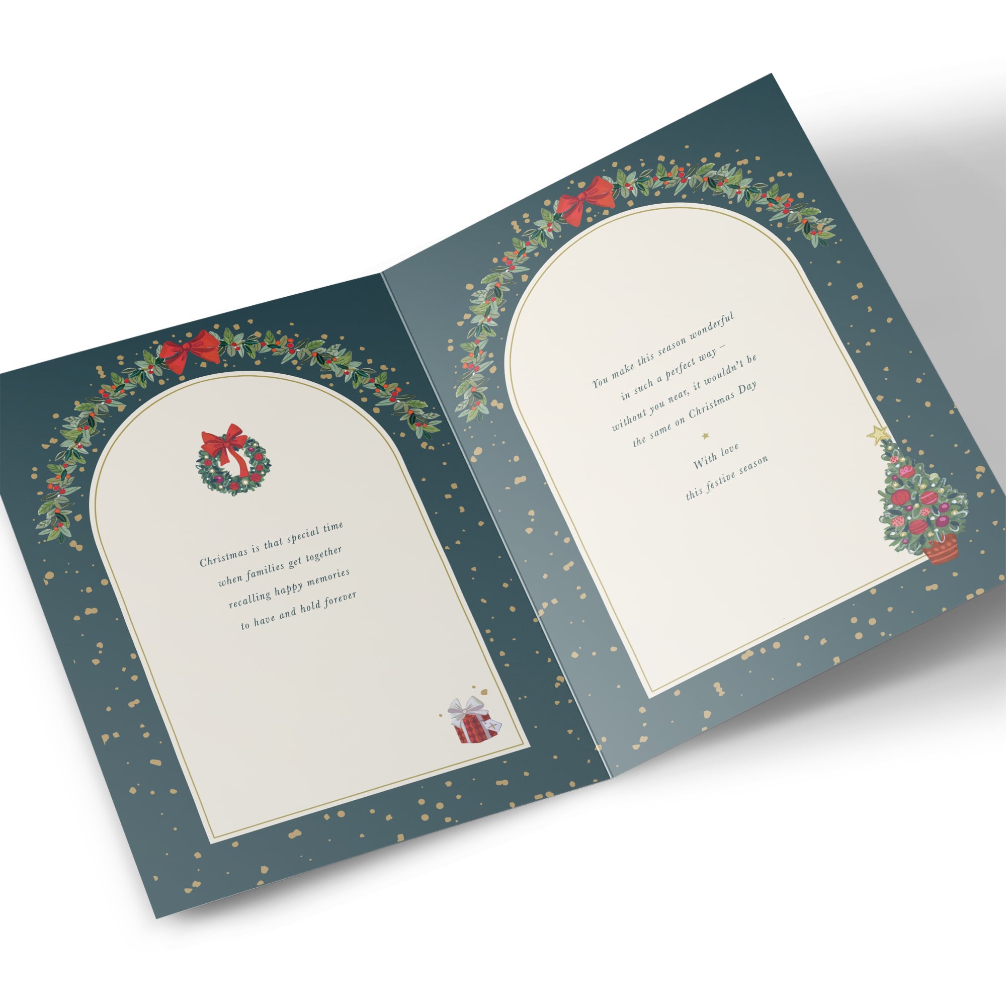 Christmas Card - Festive Snowy Window Scene, Mother