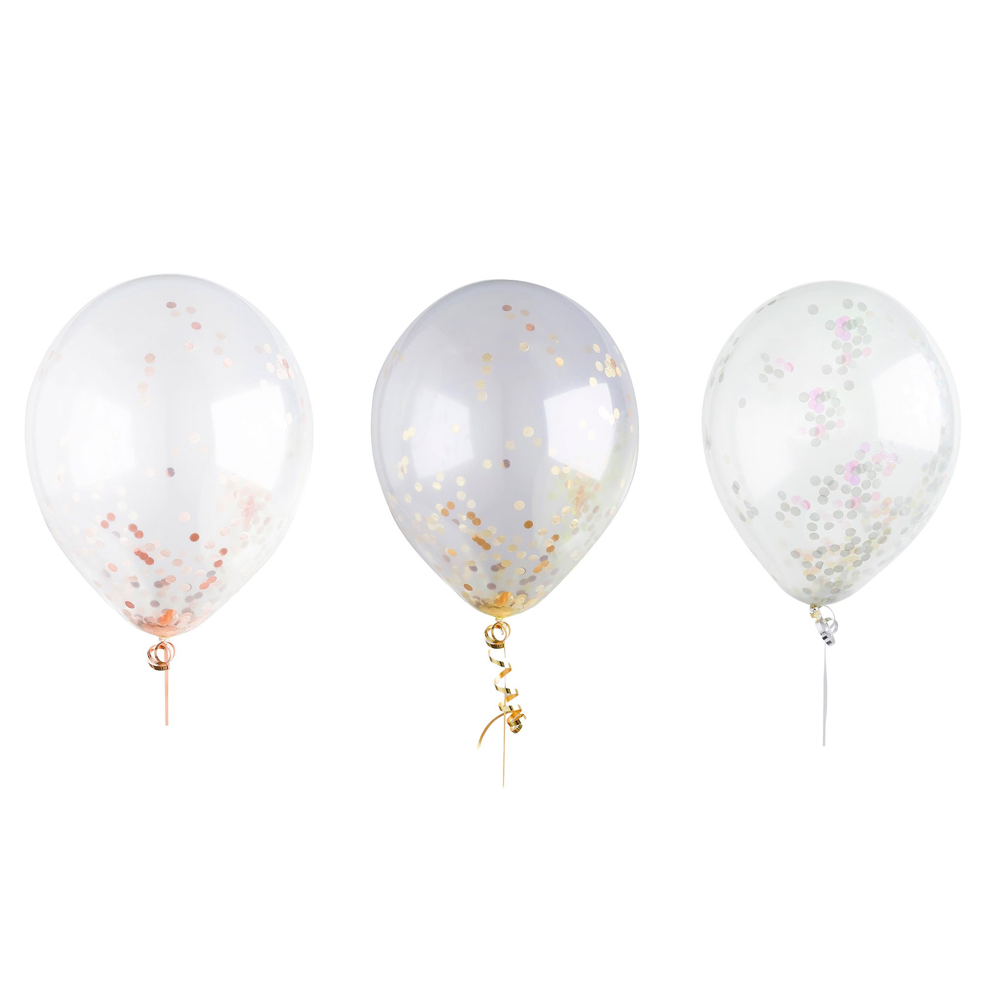 Metallic Confetti Latex Balloons - Pack of 5 (3 Colour Options)