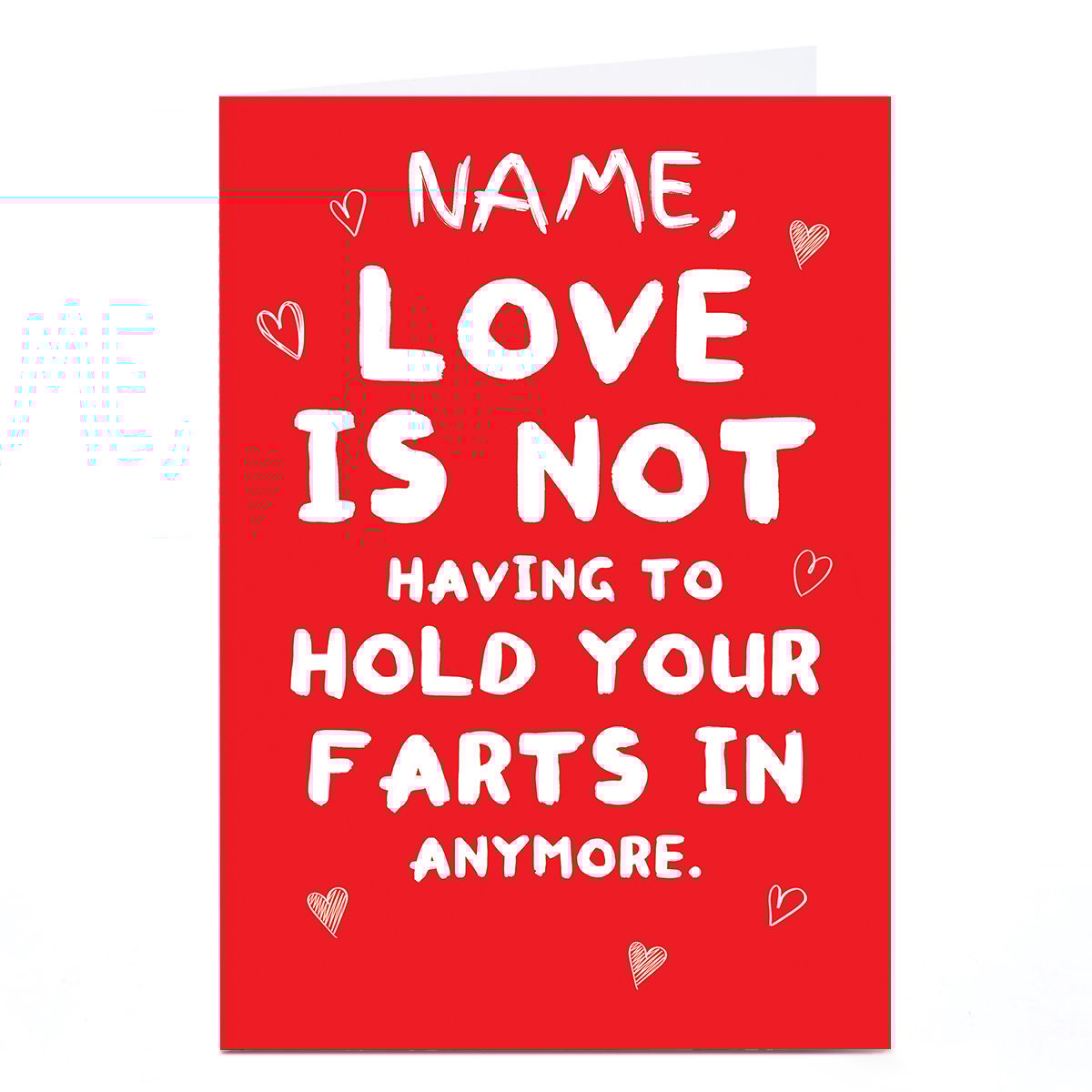 Personalised Emo Rescue Valentine's Day Card - Not Having To Hold Your Farts In, Any Name
