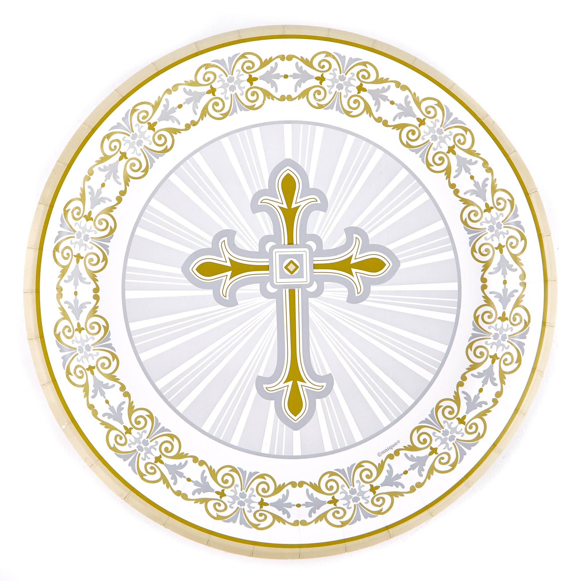 Gold & Silver Cross Party Tableware & Decorations Bundle - 16 Guests