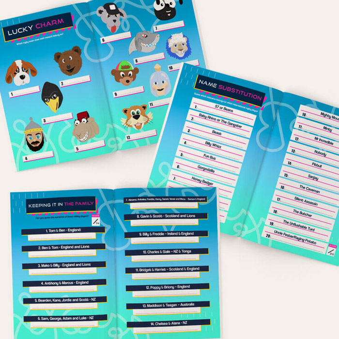 Personalised Beat The Book Rugby Quiz Book