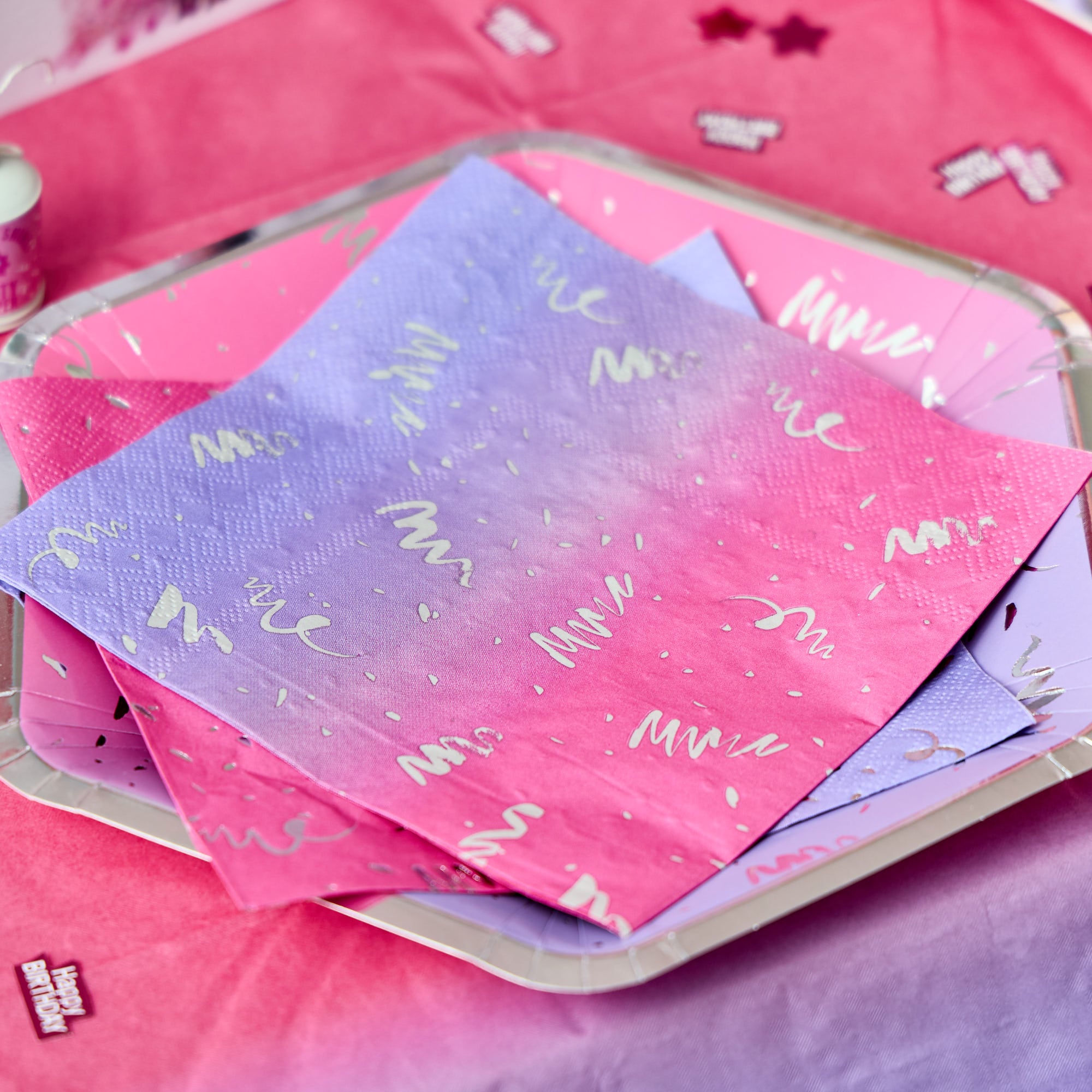 Pink Ombre Paper Napkins - Pack of 20