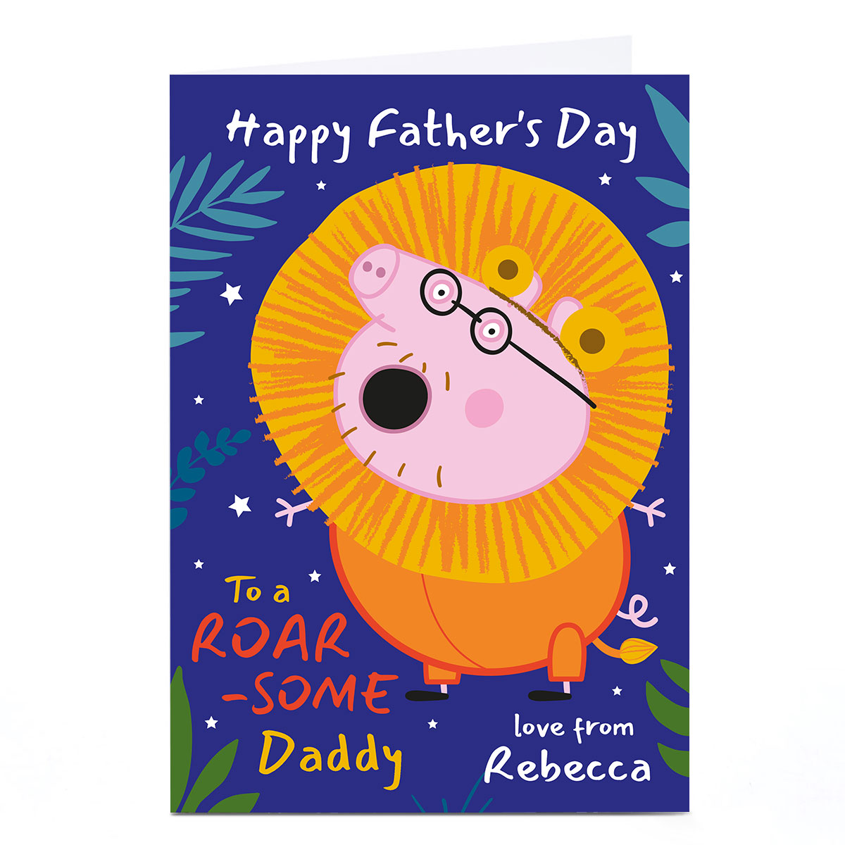 Personalised Peppa Pig Father's Day Card - Roarsome Daddy Pig