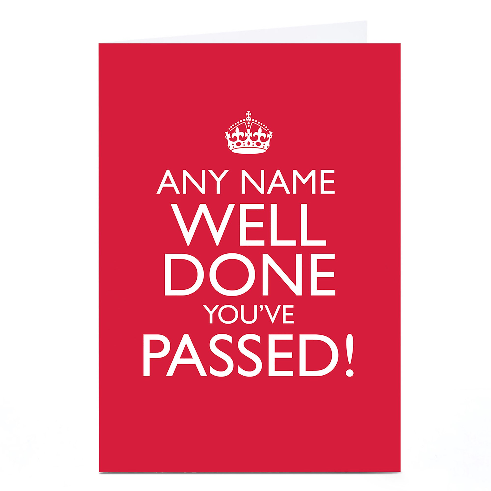 Personalised Well Done Card - Keep Calm!