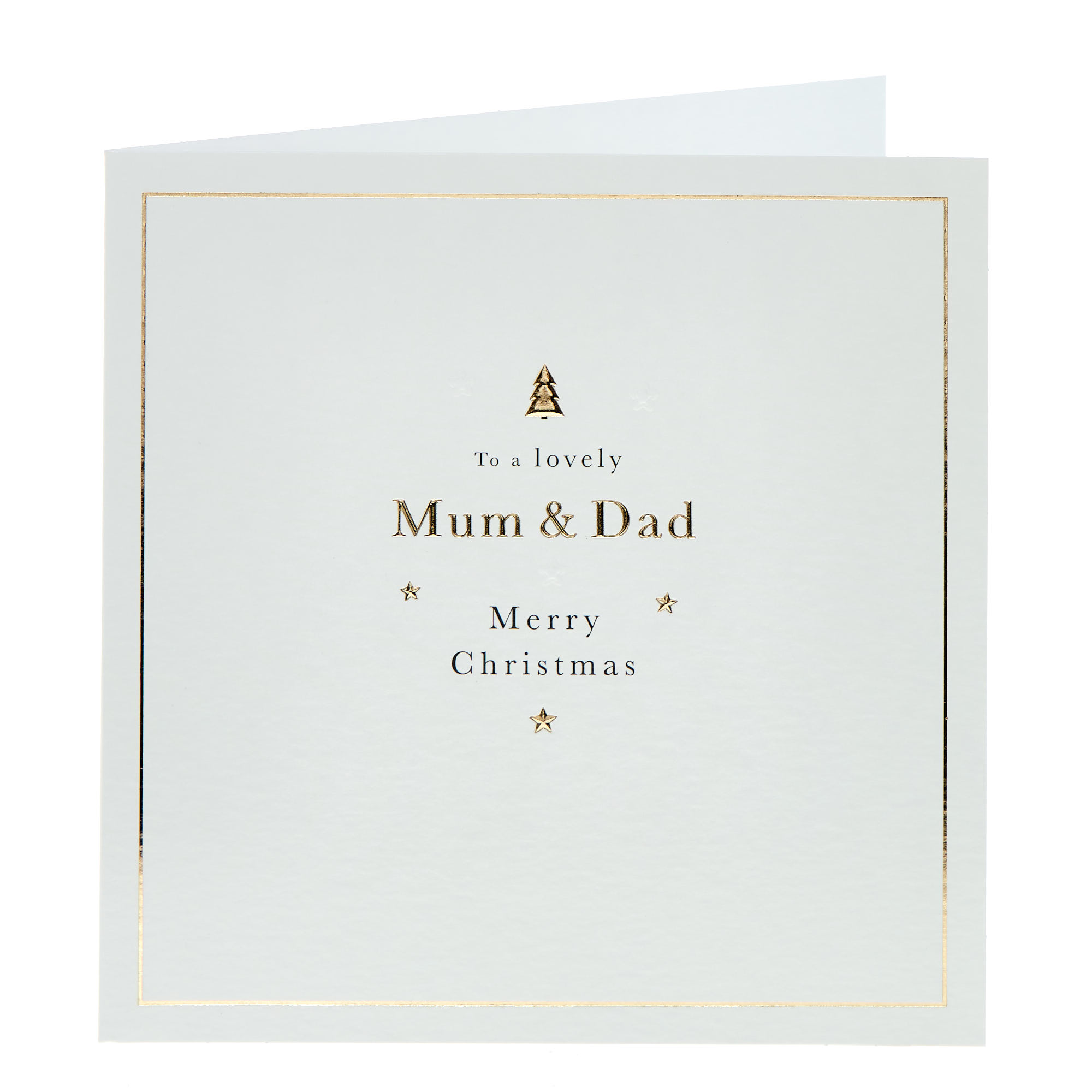 Mum & Dad Gold & Cream Christmas Card