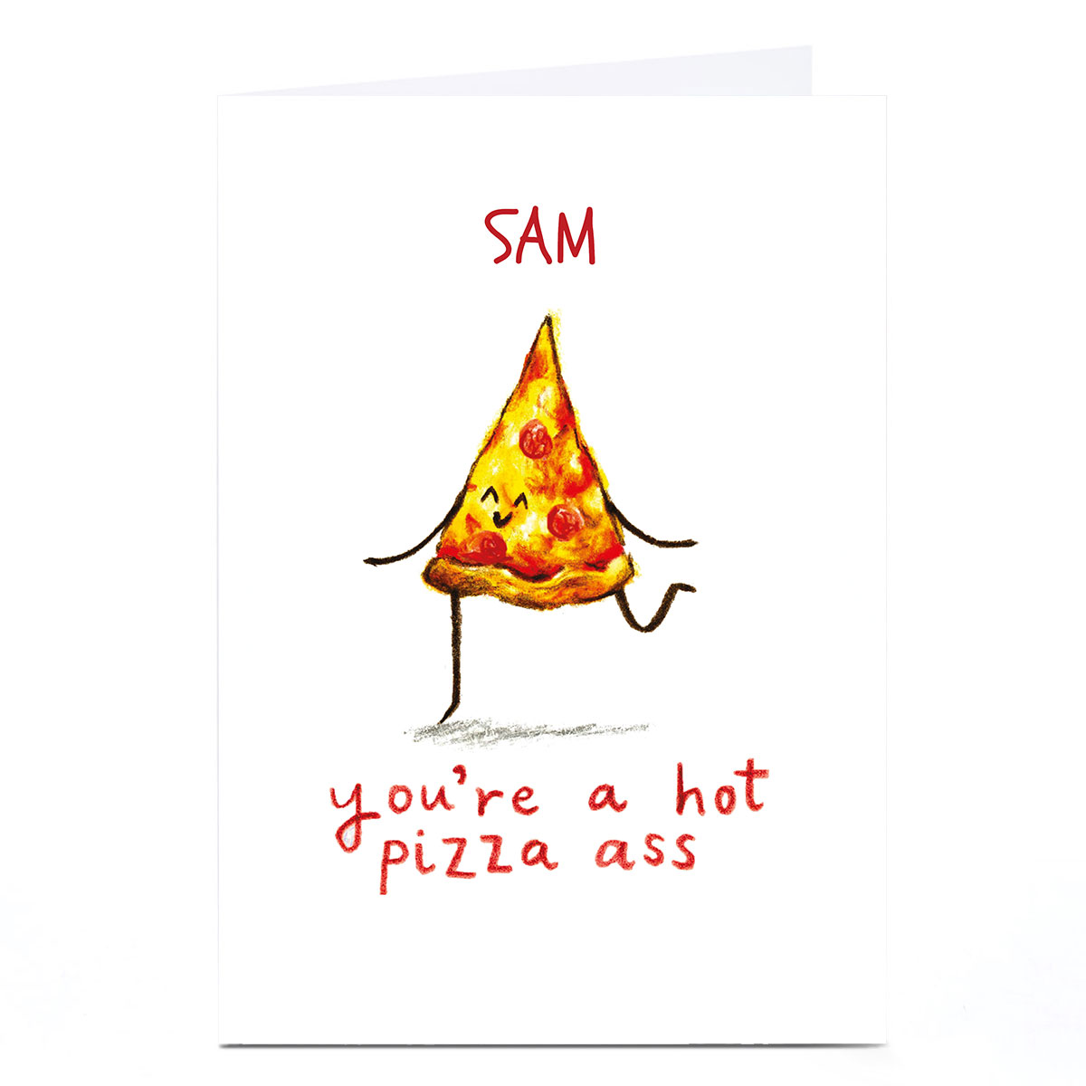 Personalised Whale & Bird Card - Hot Pizza Ass 