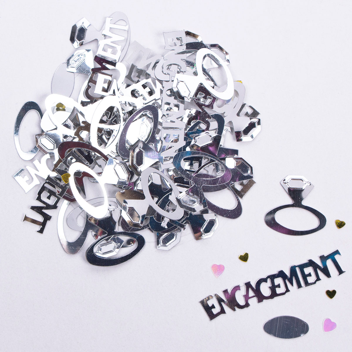 Silver Engagement Foil Table Confetti