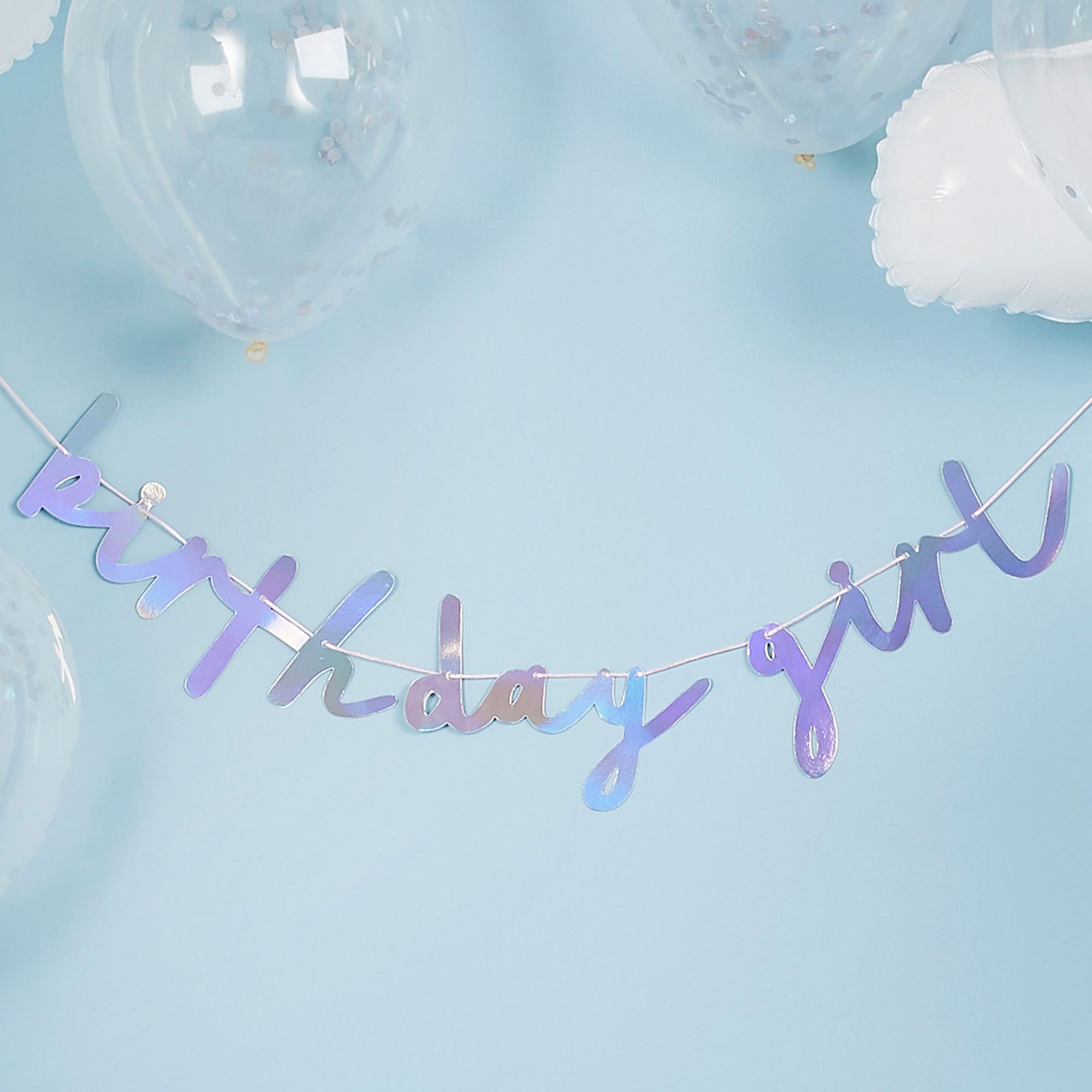 Iridescent Birthday Girl Card Banner