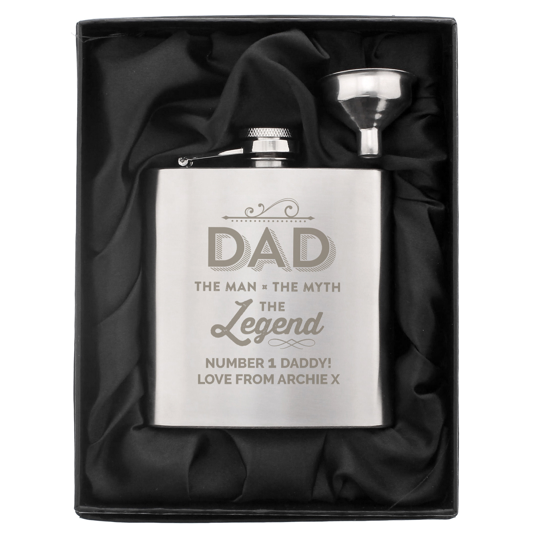 Personalised Hip Flask - Dad The Legend