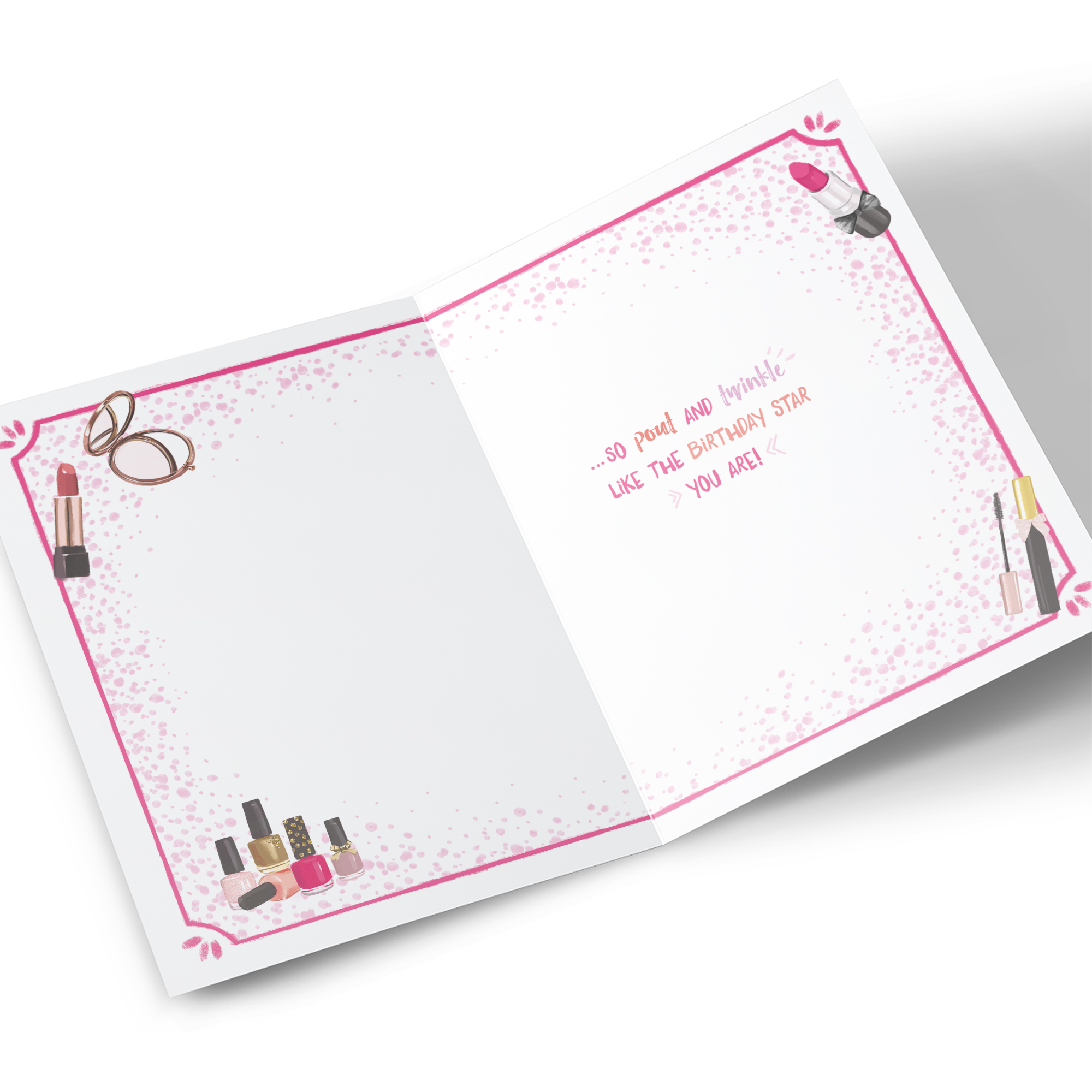 Birthday Card - Makeup and Sparkle, Niece