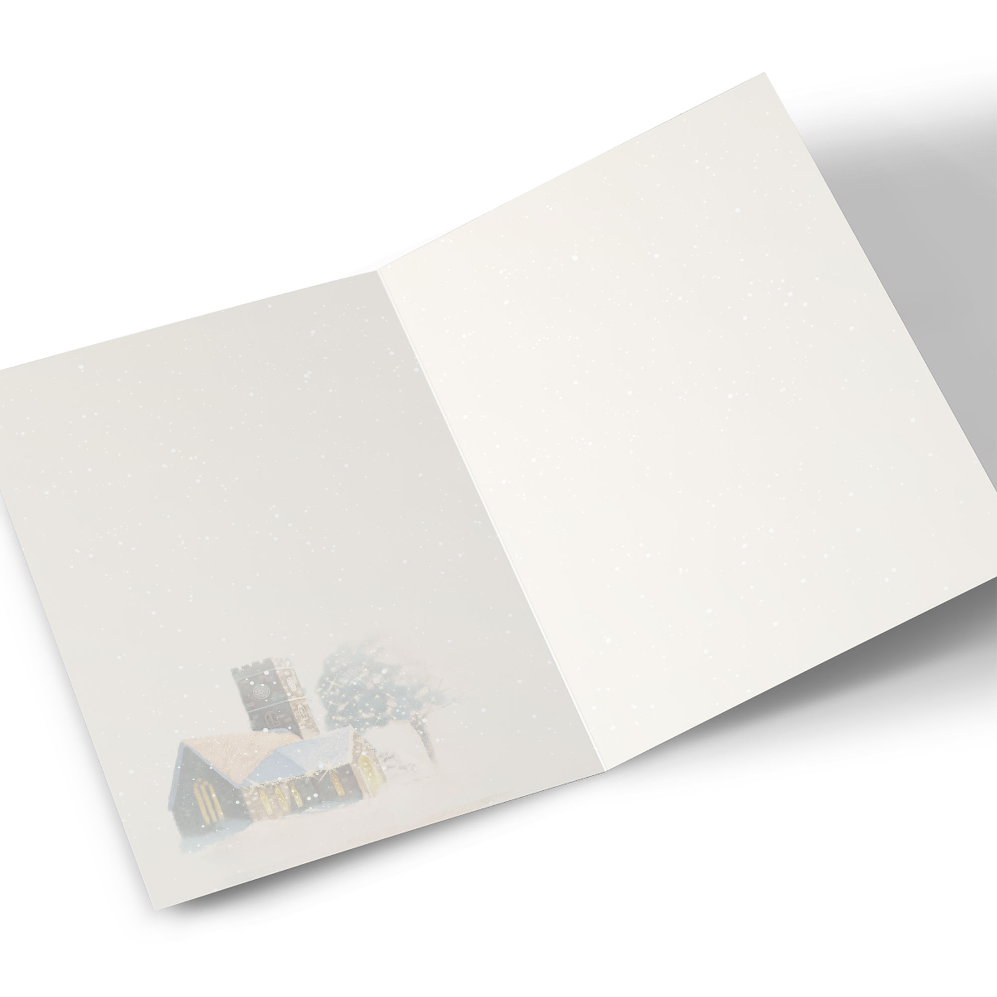 Personalised Christmas Card - Peaceful Snowy Church, Any Name