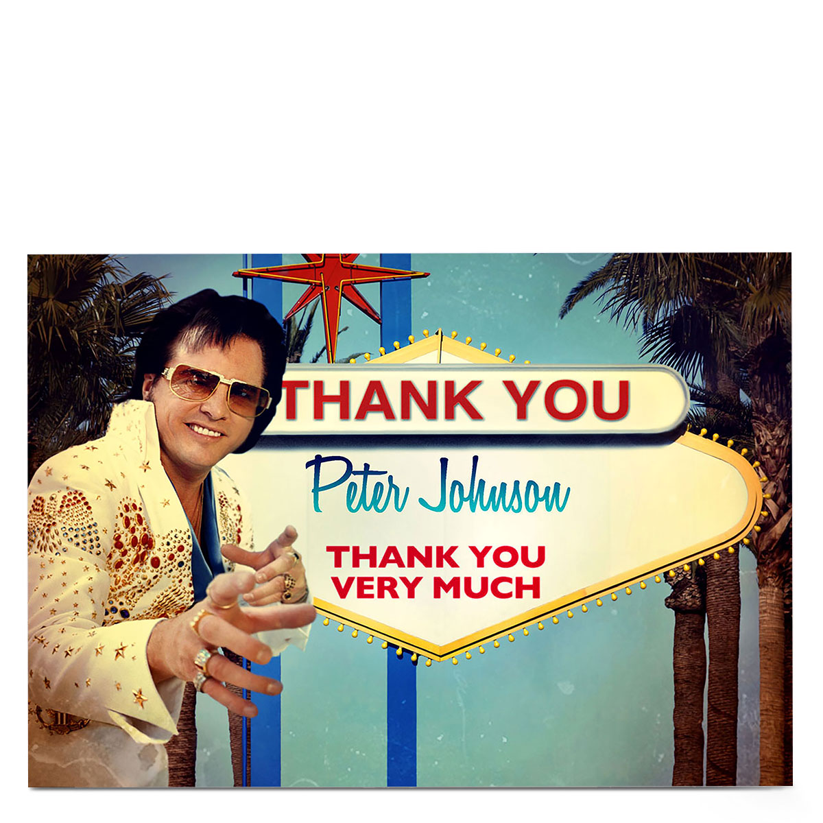 Personalised Thank You Card - Elvis