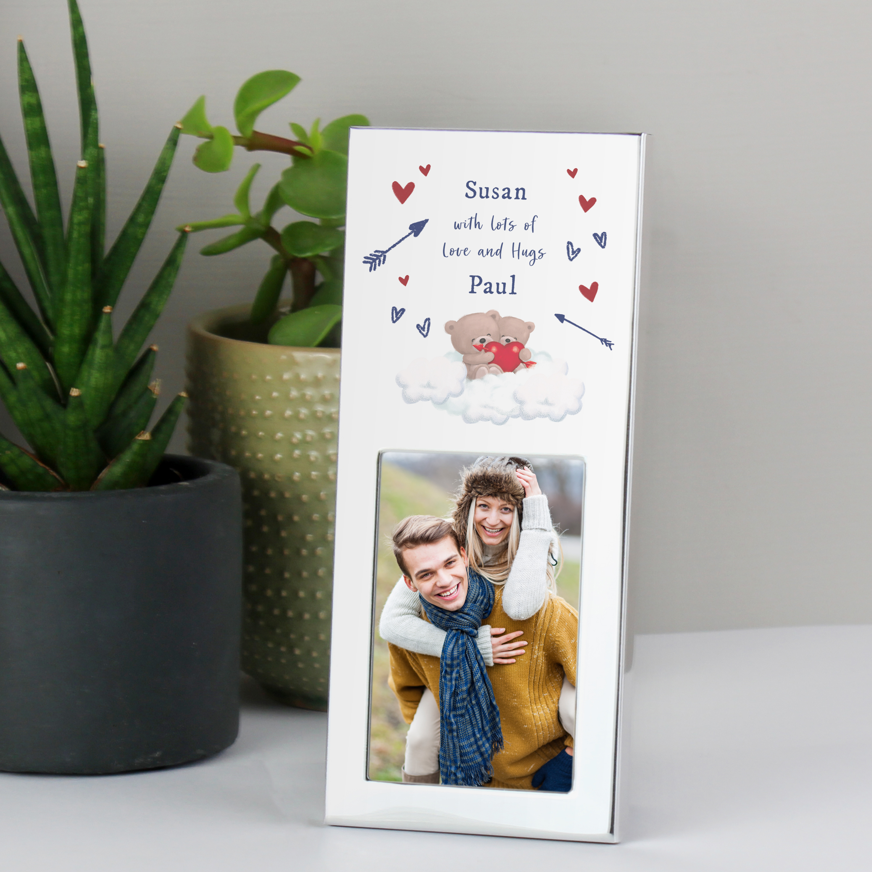 Small Personalised Love & Hugs Photo Frame