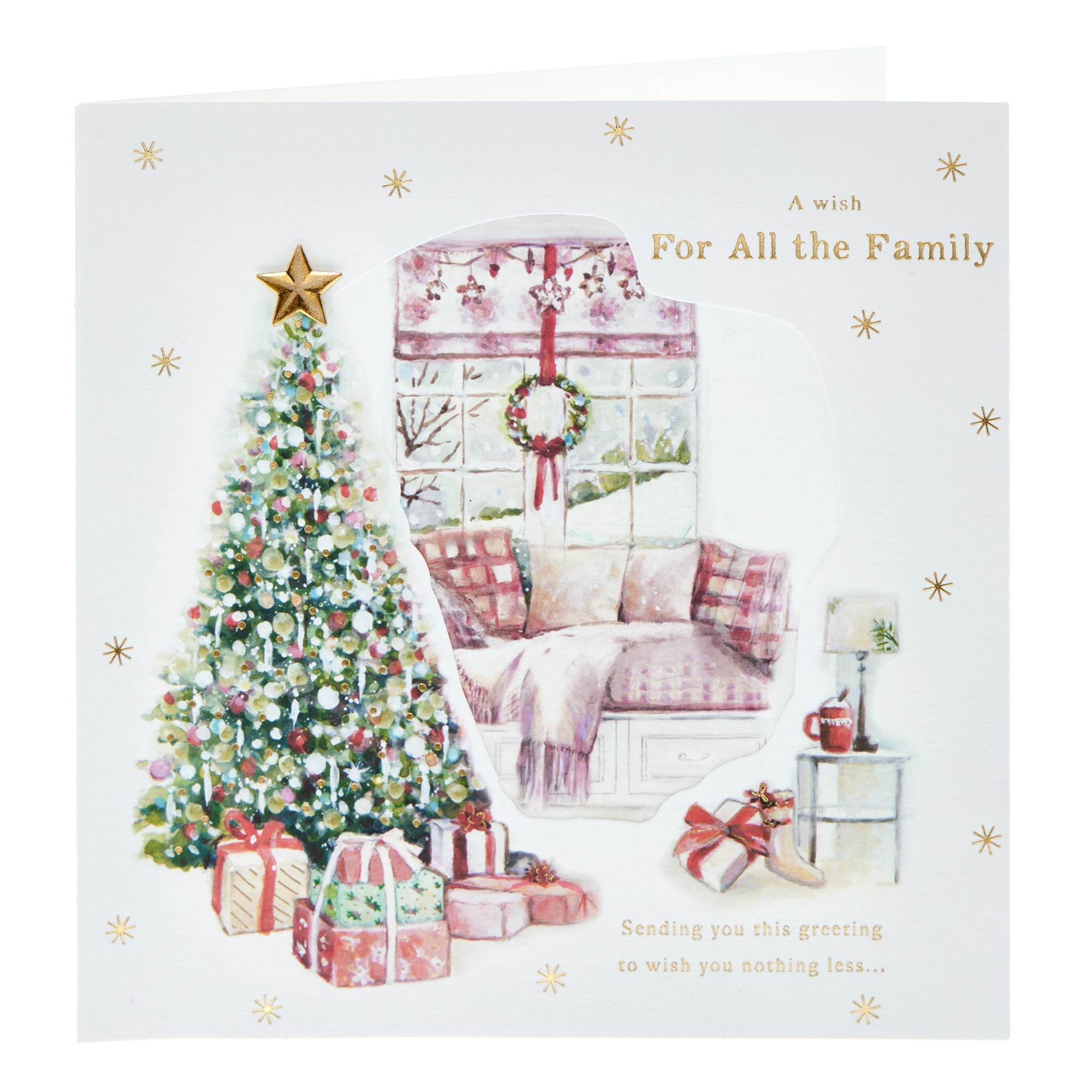 Exquisite To All The Family Cosy Scene Christmas Card