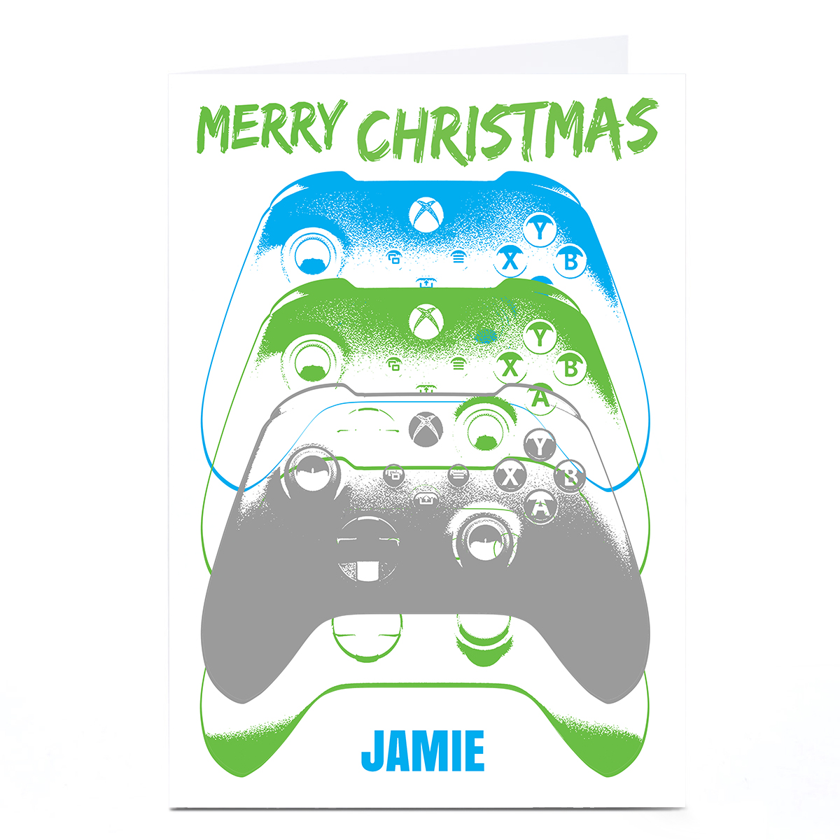 Personalised XBox Christmas Card - 3 Controllers