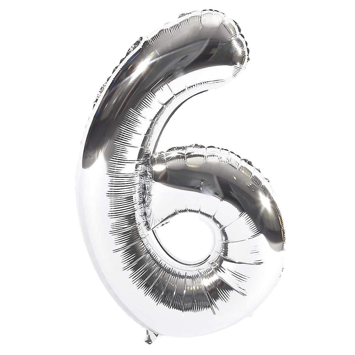 Silver Number 6 Foil Giant Helium Balloon (Deflated)