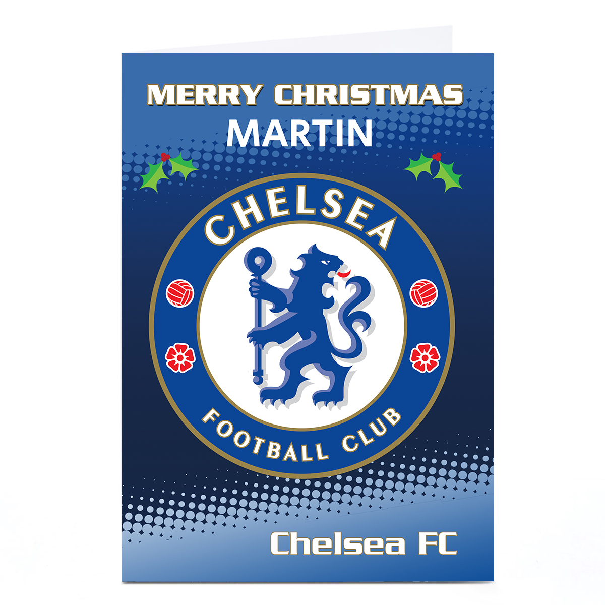 Personalised Chelsea FC Christmas Card