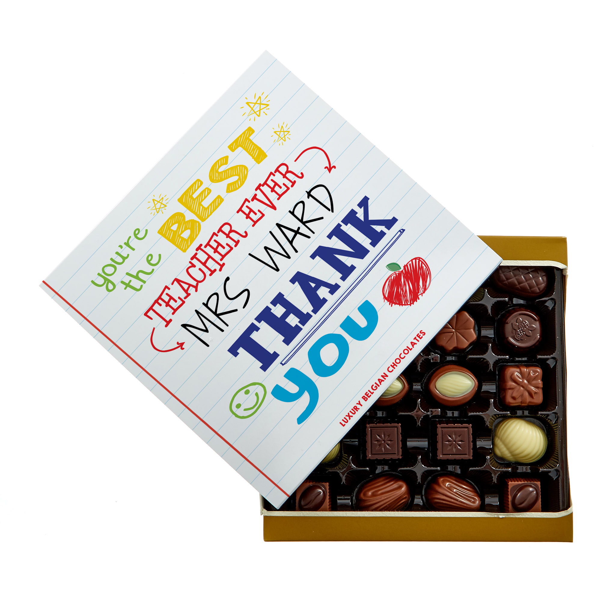 Personalised Belgian Chocolates - Best Teacher