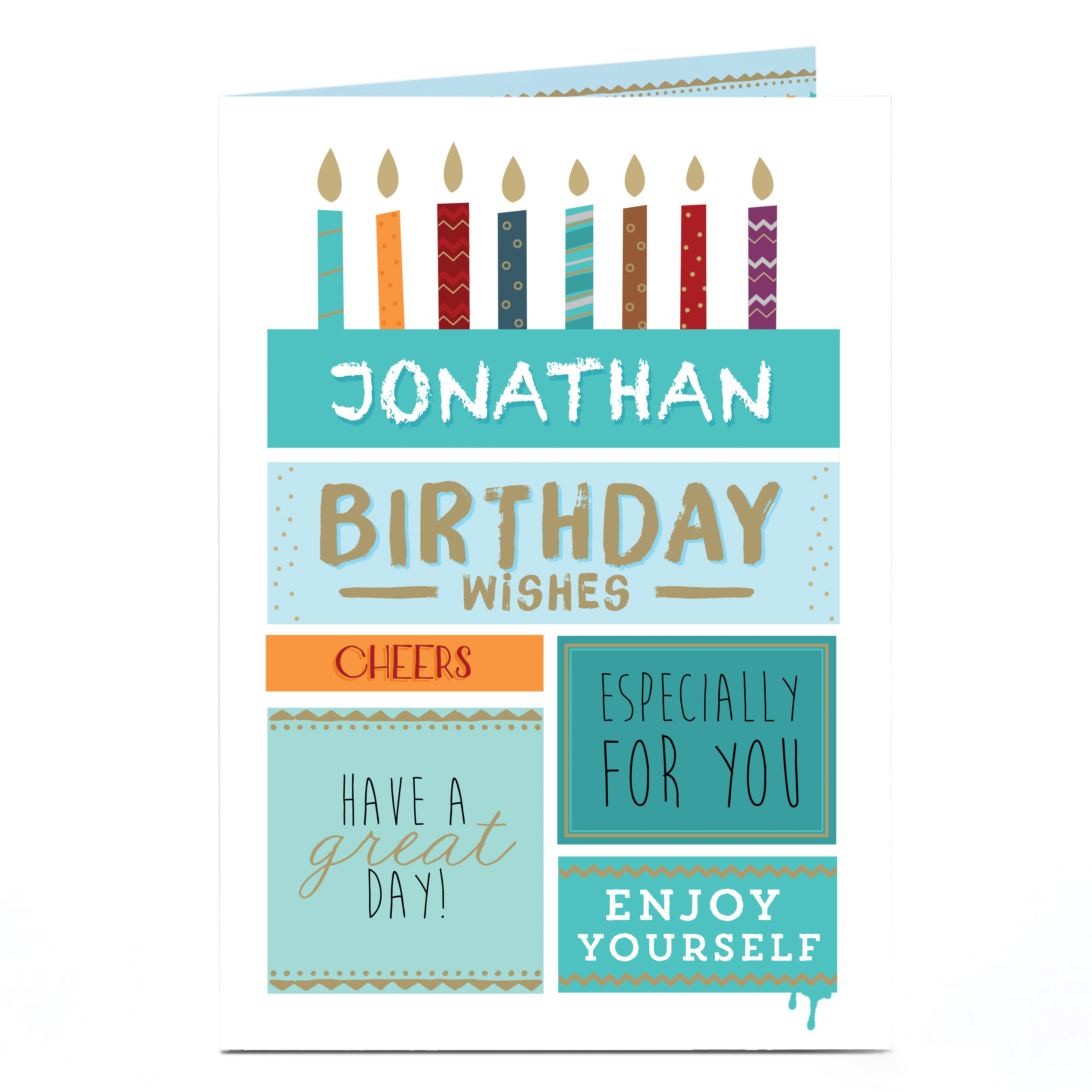 Personalised Birthday Card - Birthday Wishes, Candles