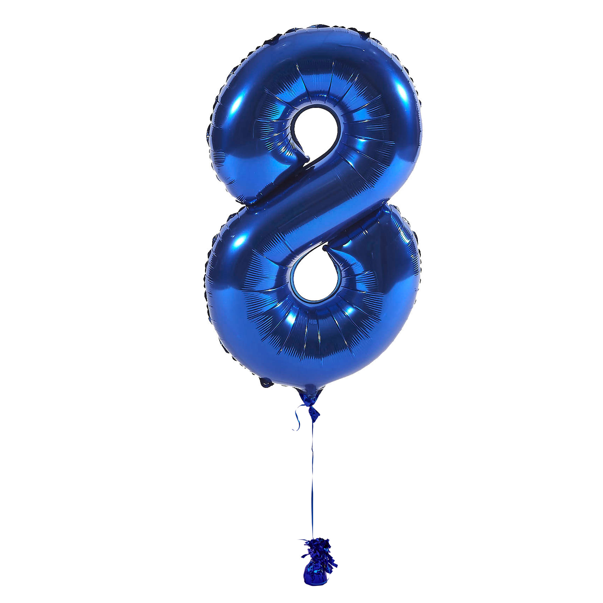 Large Blue Number 8 Inflated Balloon Arrangement