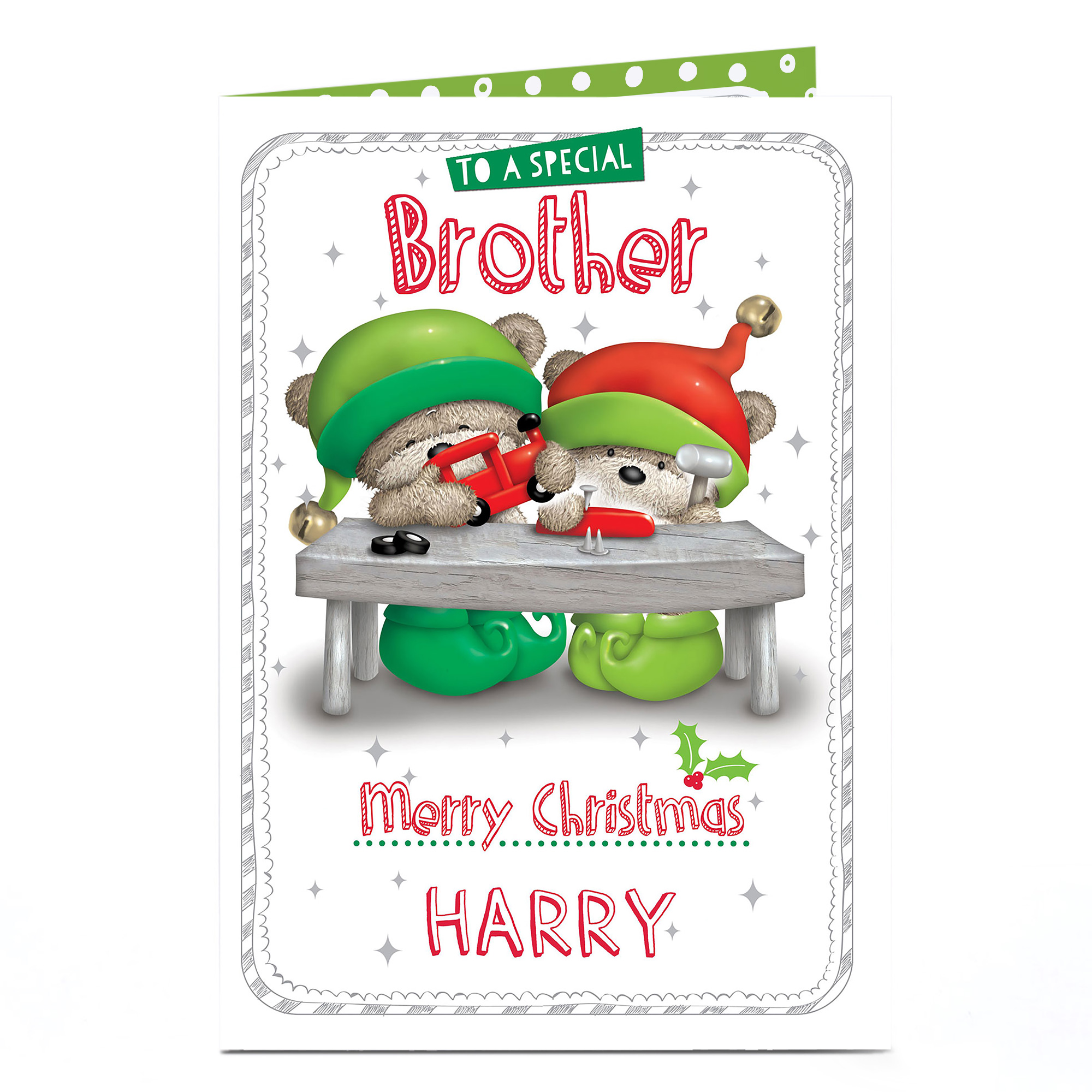 Hugs Personalised Christmas Card - Special Brother