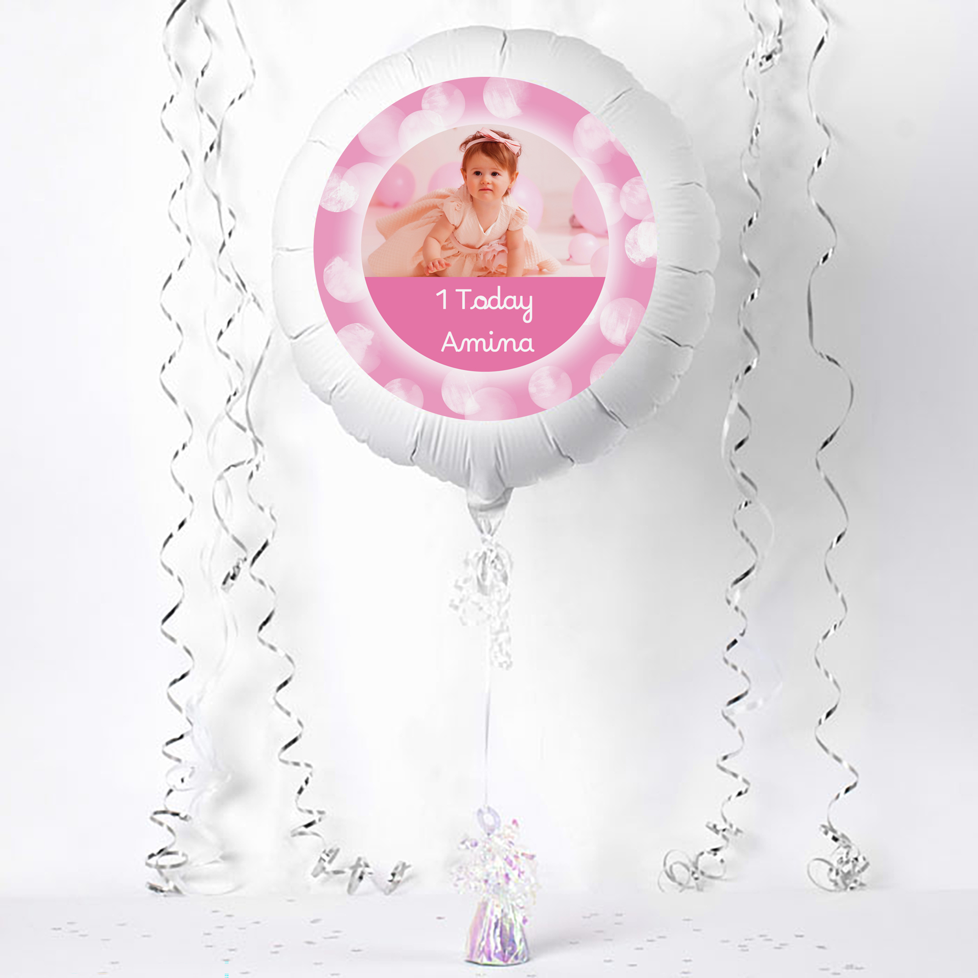 Photo Upload Balloon - Pink Border, Any Photo and Message