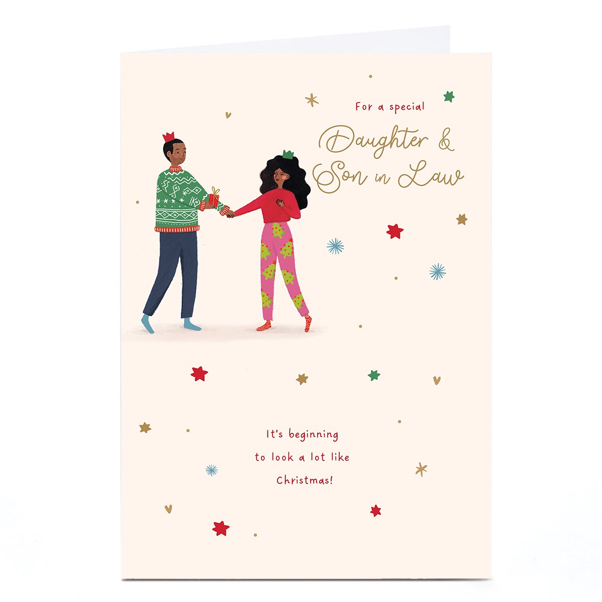 Personalised Christmas Card - Beginning to Look a Lot Like Christmas, Daughter & Son-in-Law