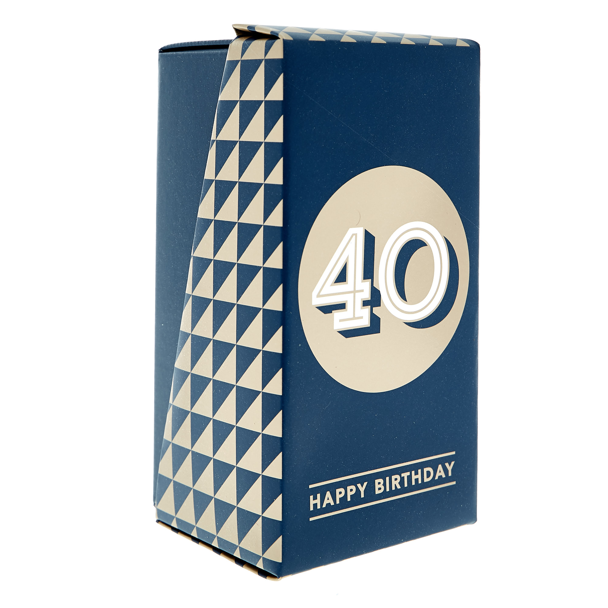 40th Birthday Pint Glass In A Box - Blue & Gold 