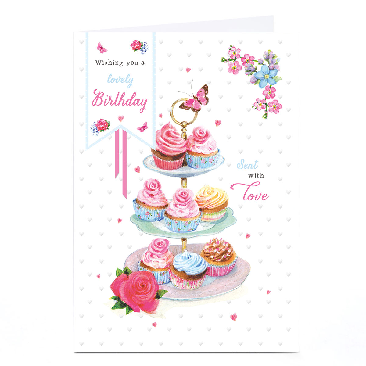 Personalised Birthday Card - Wishing You A Lovely Birthday Sent With Love