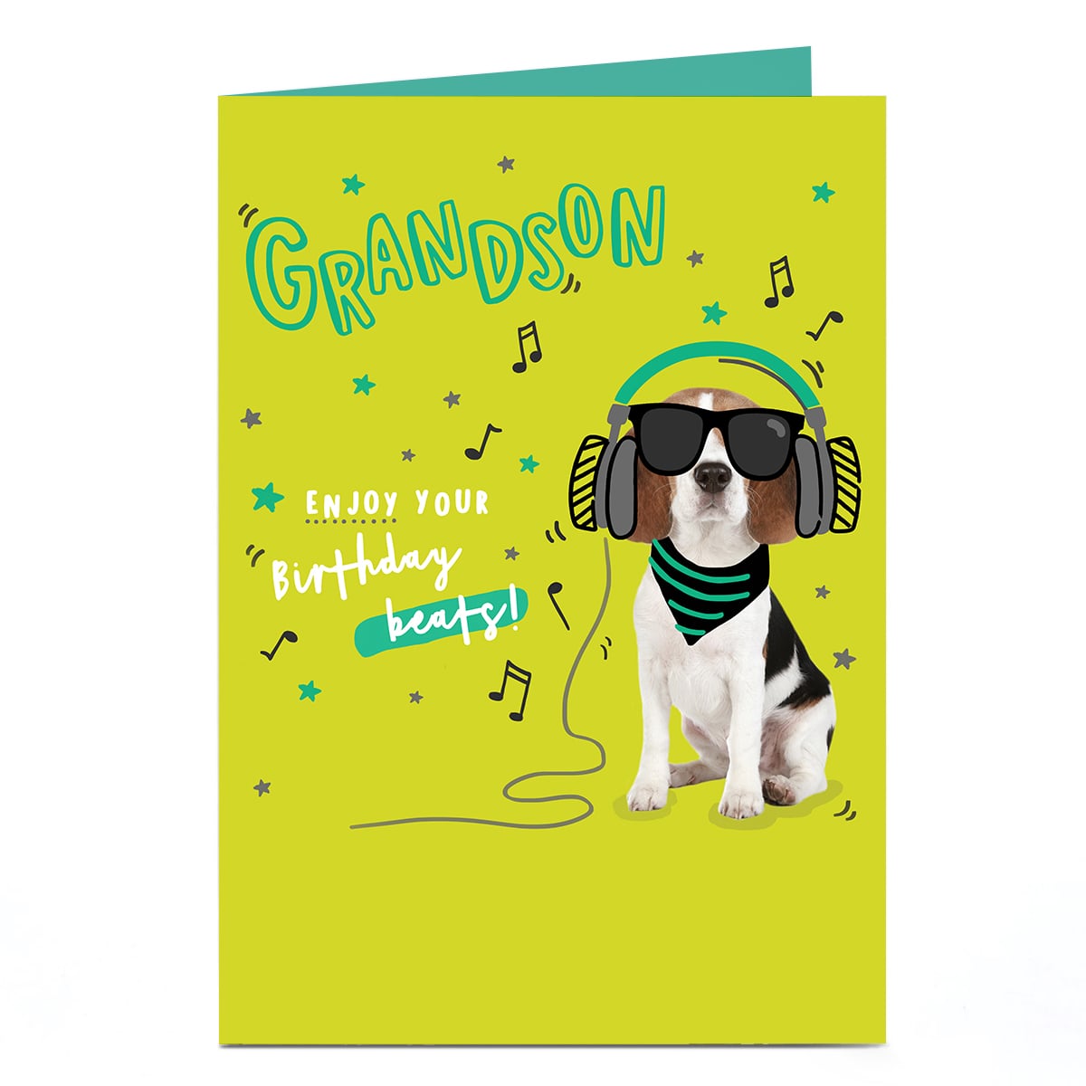Birthday Card - Birthday Beats Dog, Grandson